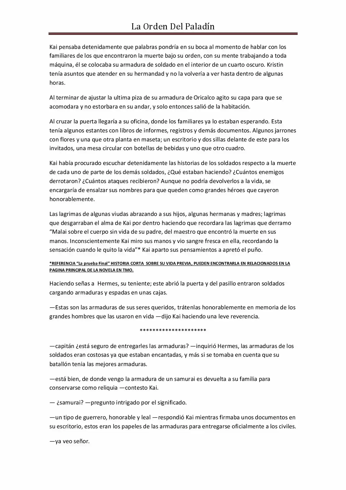La Orden Del Paladin (Novela) - Capítulo 19 - Página 5 - LectorTMOo