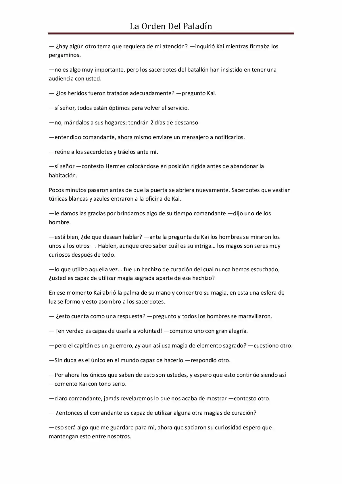 La Orden Del Paladin (Novela) - Capítulo 19 - Página 6 - LectorTMOo