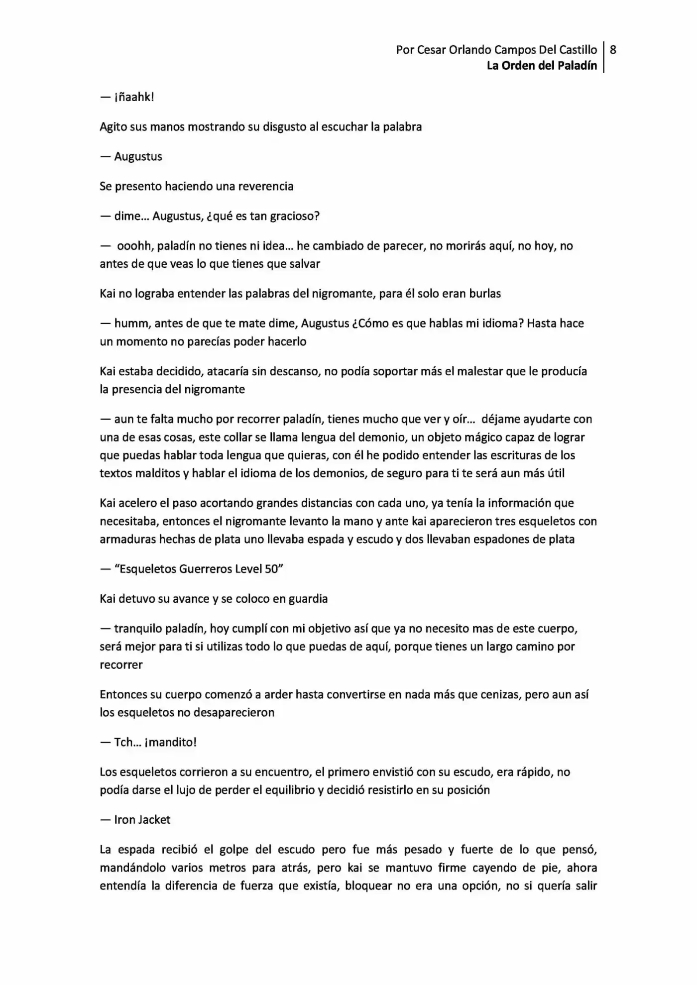 La Orden Del Paladin (Novela) - Capítulo 2.10 - Página 8 - LectorTMOo
