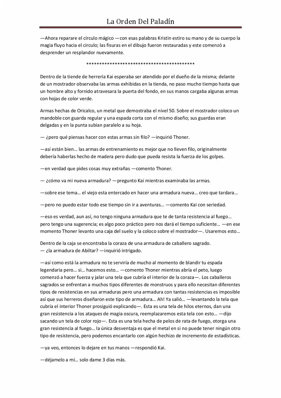 La Orden Del Paladin (Novela) - Capítulo 20 - Página 4 - LectorTMOo