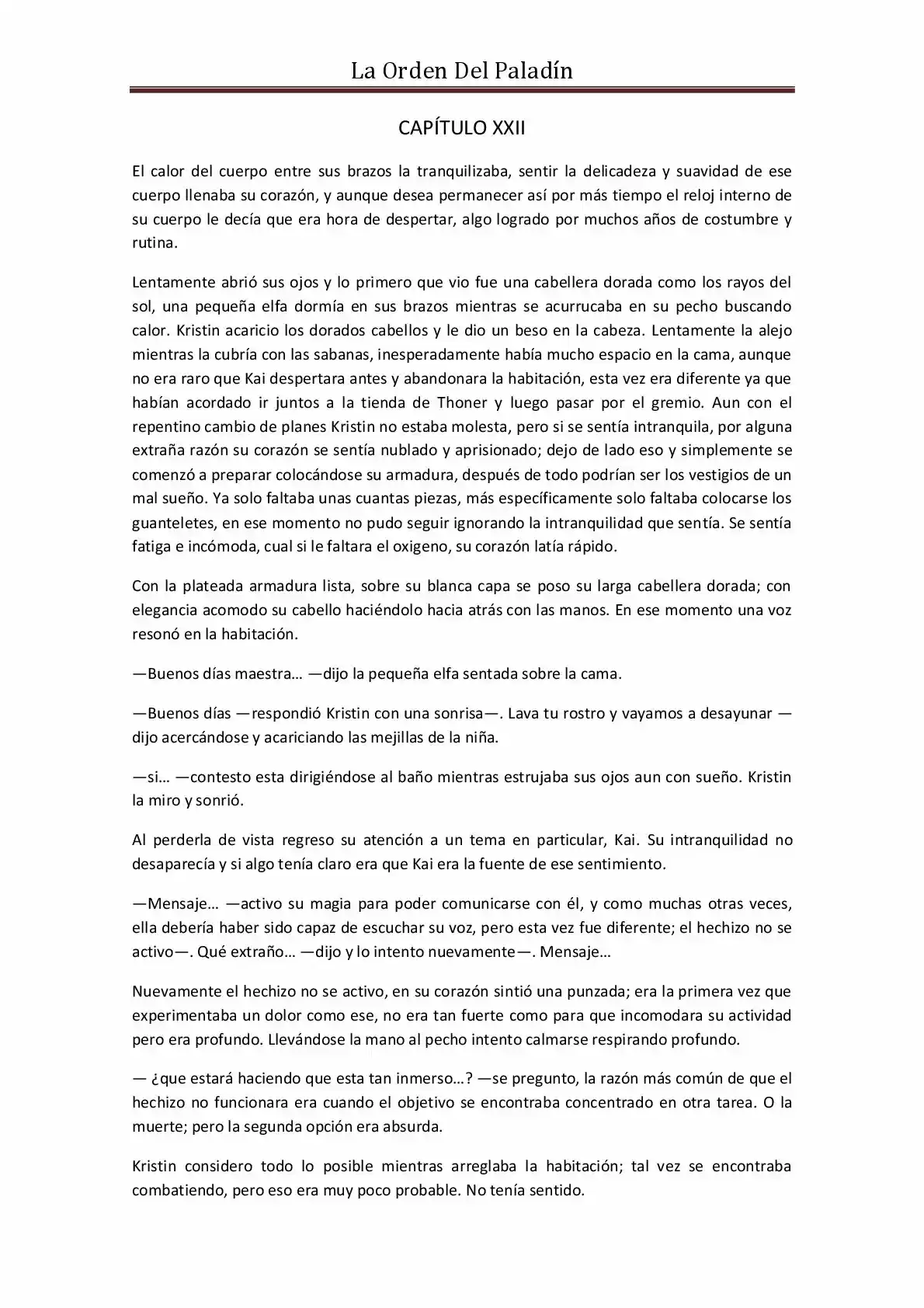 La Orden Del Paladin (Novela) - Capítulo 22 - Página 1 - LectorTMOo