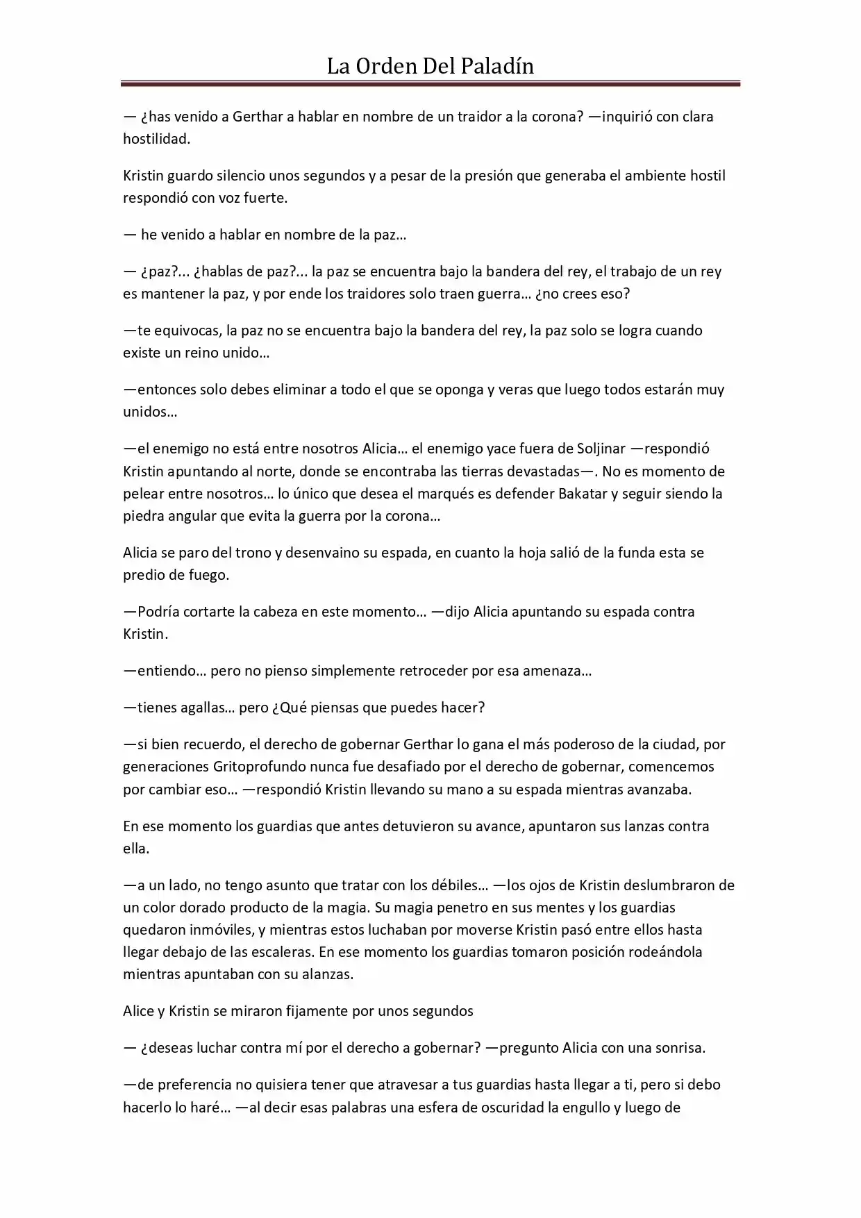 La Orden Del Paladin (Novela) - Capítulo 26 - Página 1 - LectorTMOo