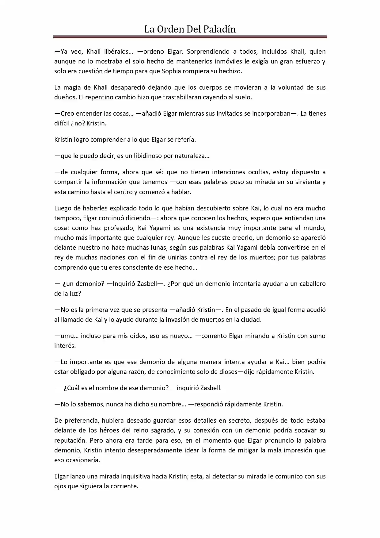 La Orden Del Paladin (Novela) - Capítulo 28 - Página 9 - LectorTMOo