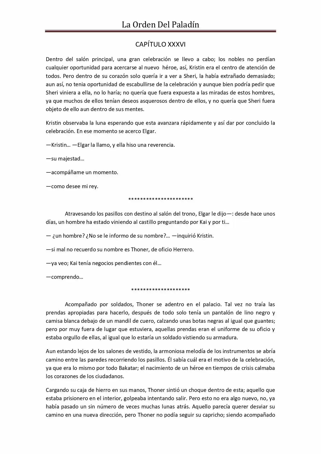 La Orden Del Paladin (Novela) - Capítulo 36 - Página 1 - LectorTMOo