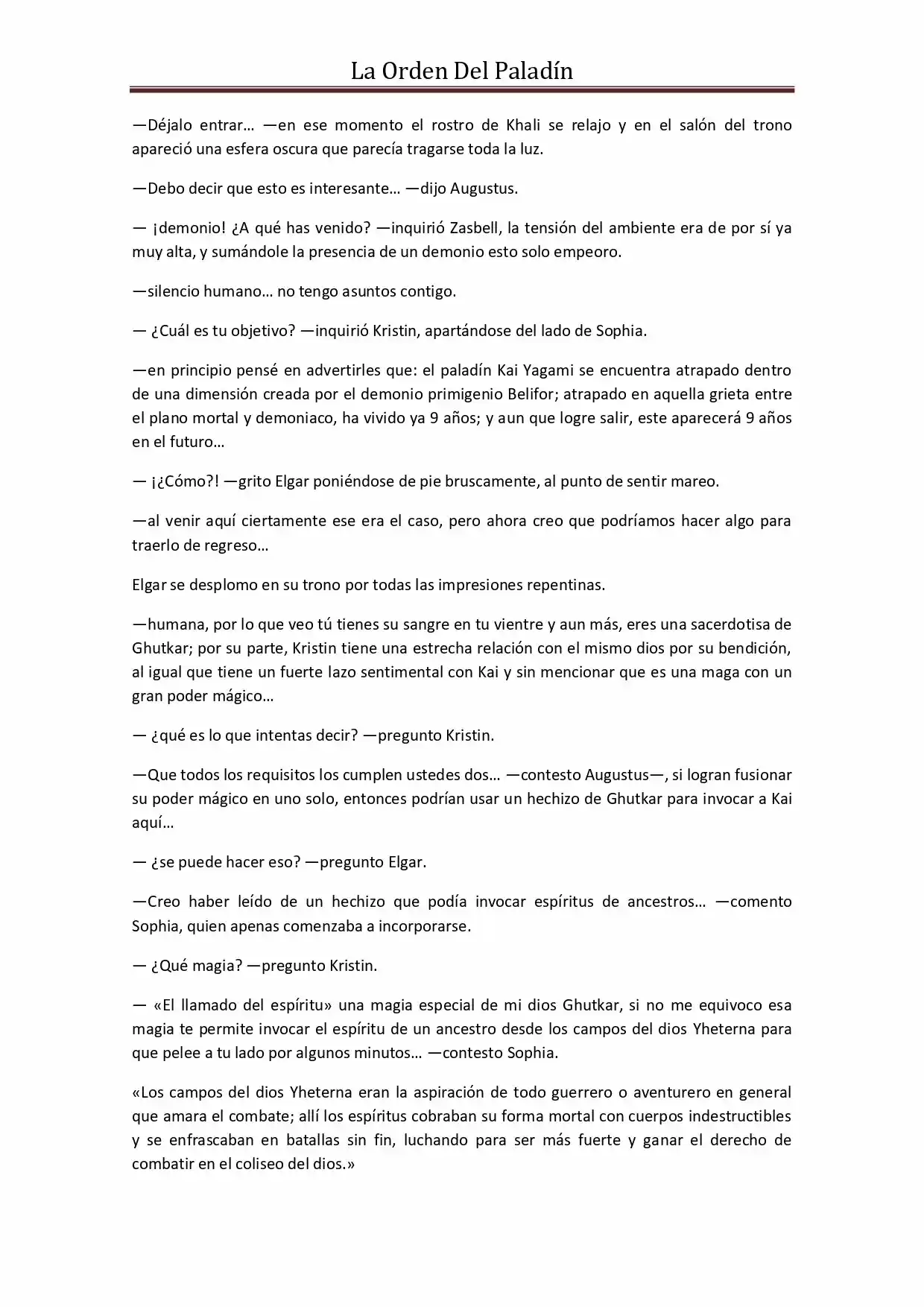 La Orden Del Paladin (Novela) - Capítulo 36 - Página 6 - LectorTMOo
