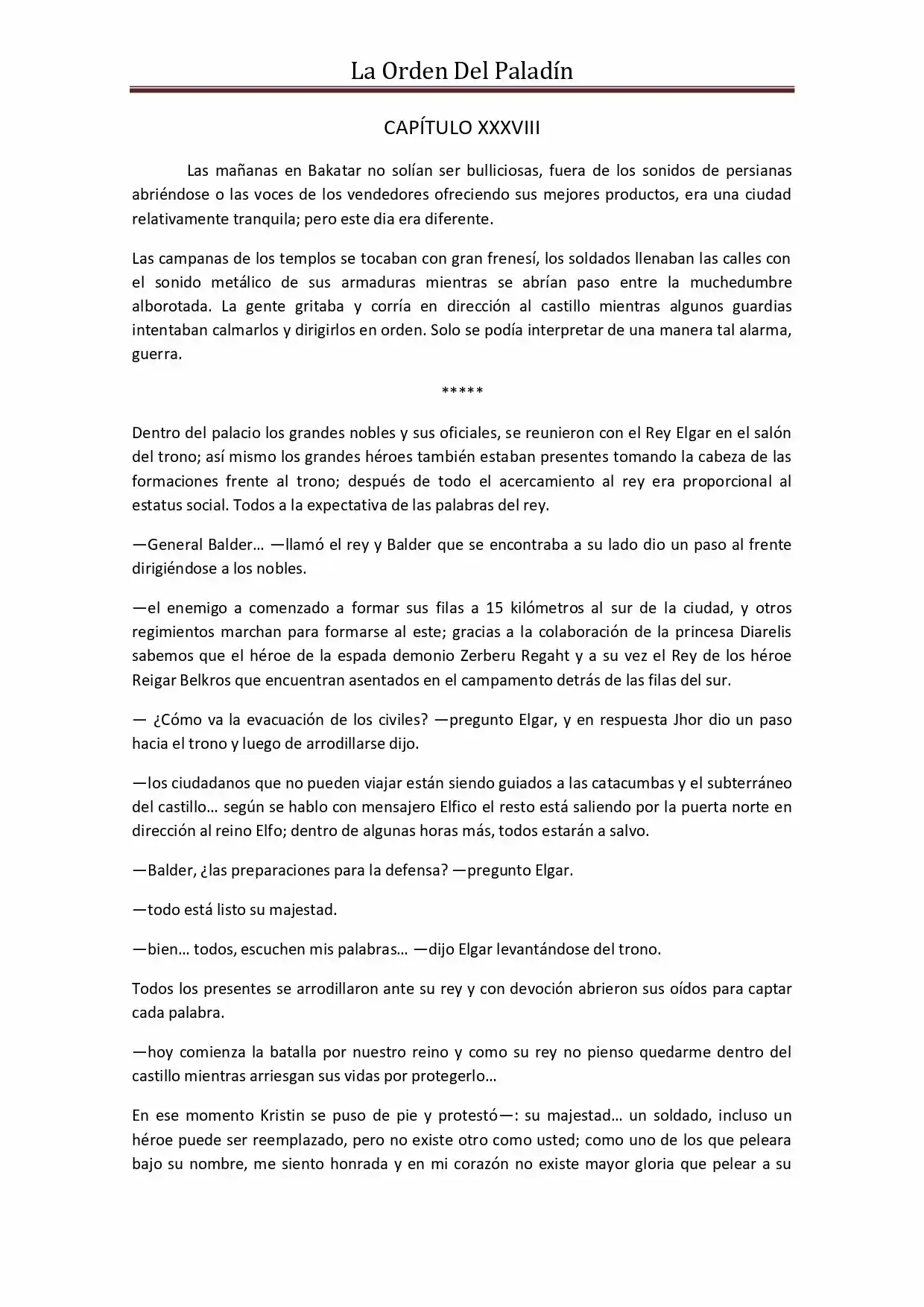 La Orden Del Paladin (Novela) - Capítulo 39 - Página 1 - LectorTMOo