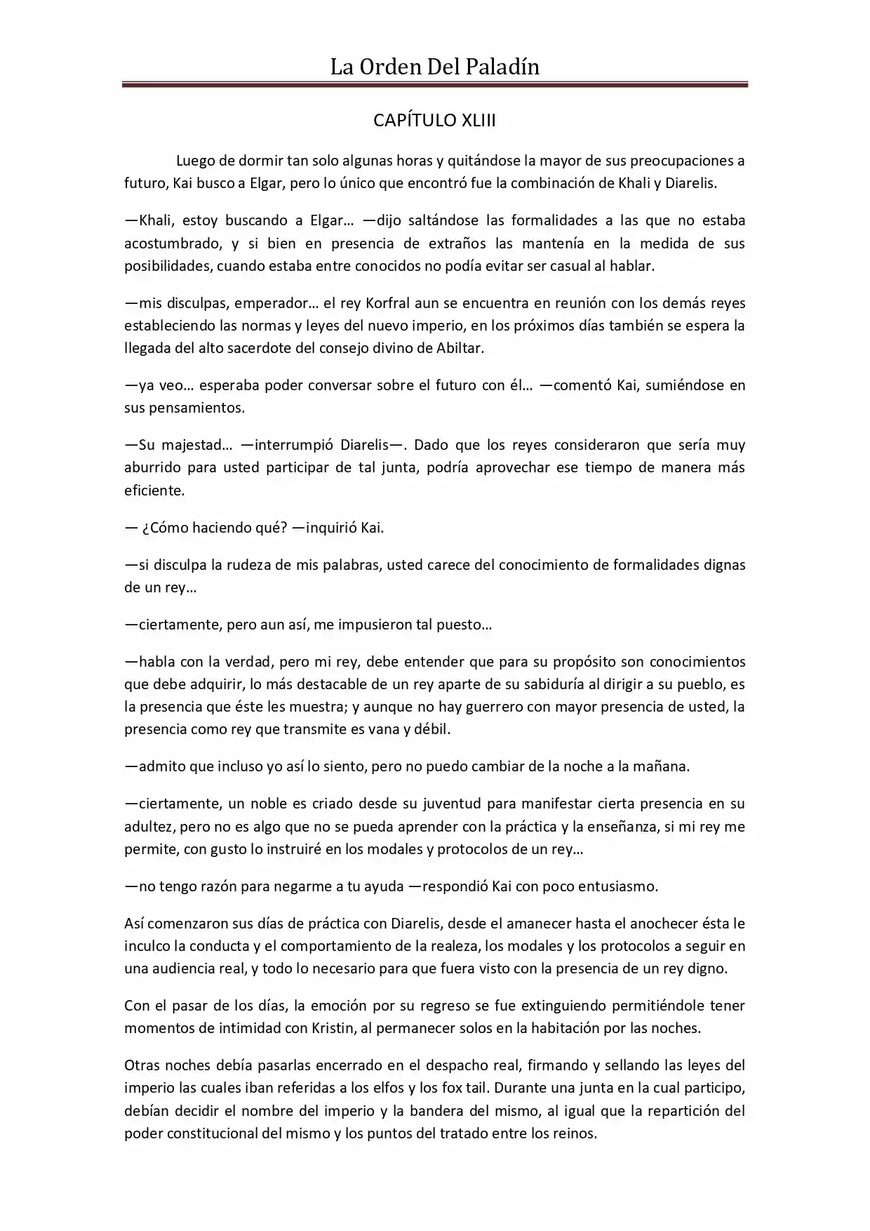 La Orden Del Paladin (Novela) - Capítulo 43 - Página 1 - LectorTMOo