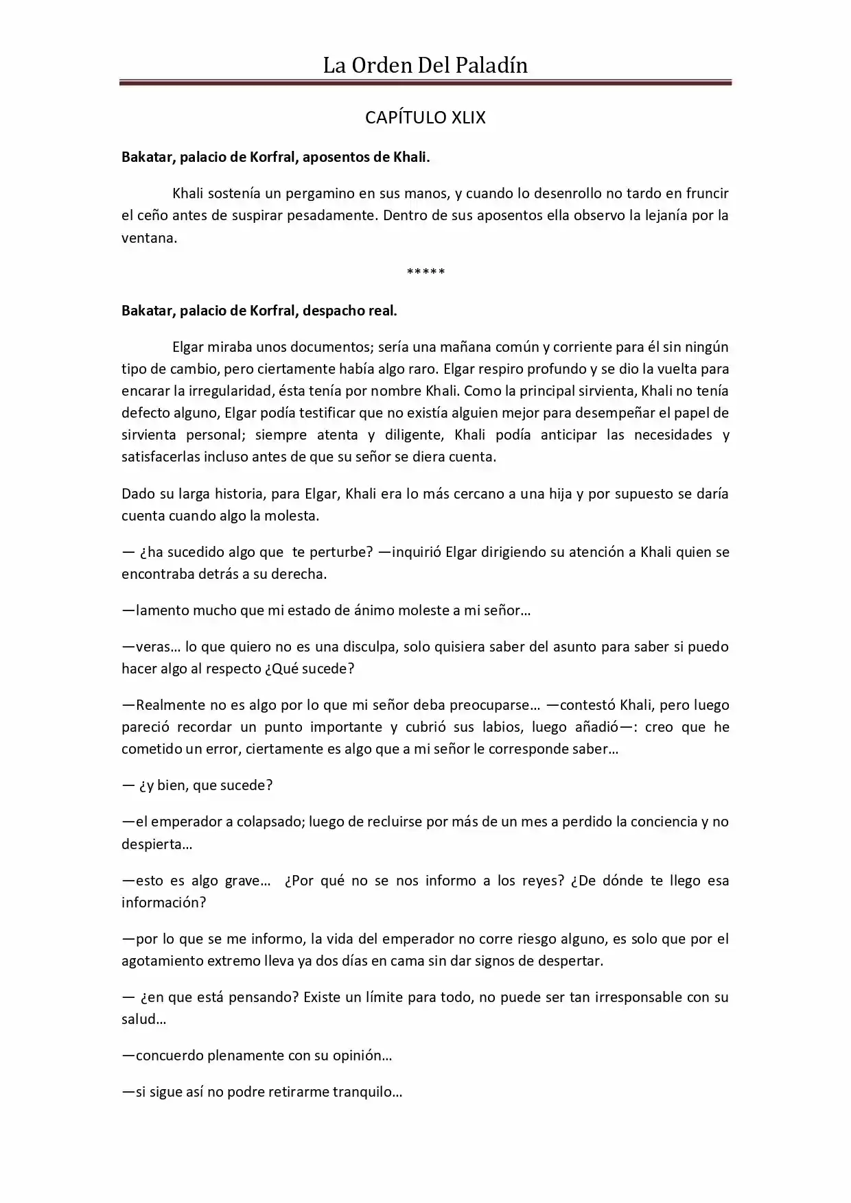La Orden Del Paladin (Novela) - Capítulo 49 - Página 1 - LectorTMOo