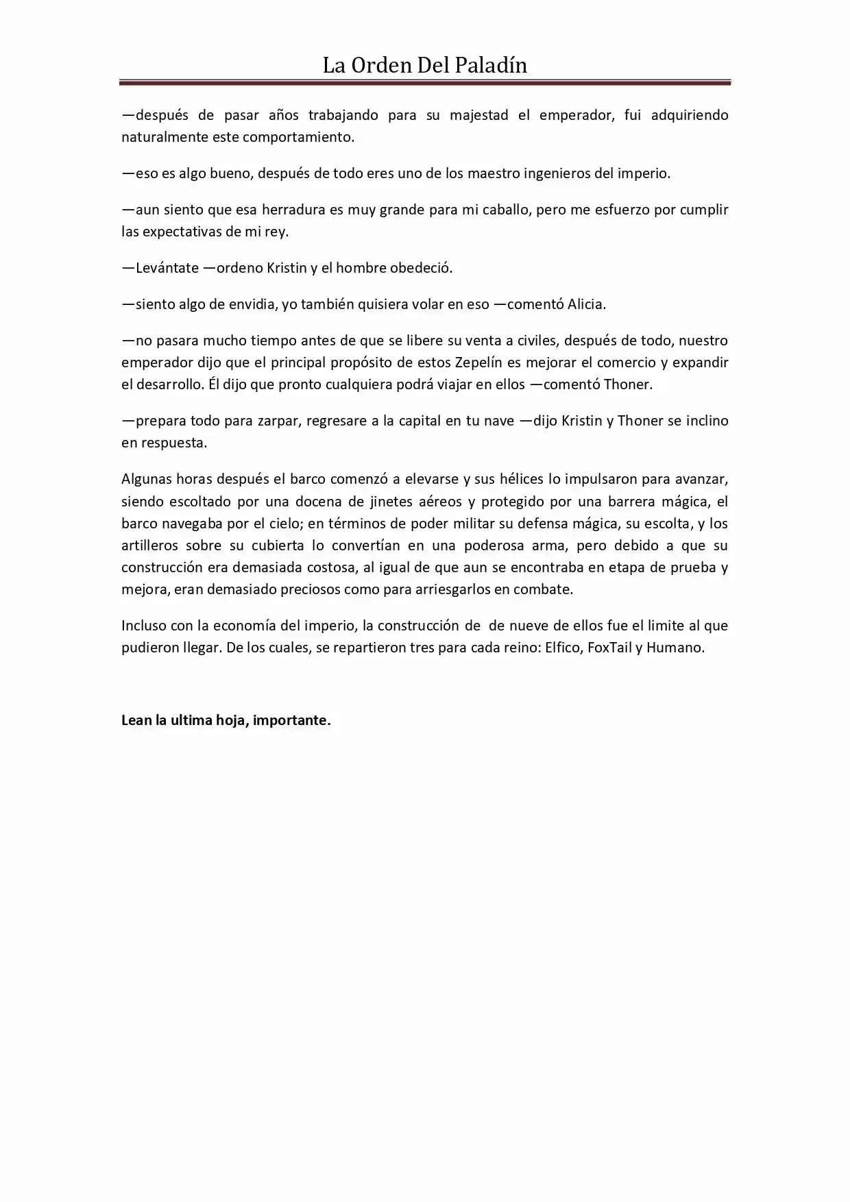 La Orden Del Paladin (Novela) - Capítulo 56 - Página 10 - LectorTMOo