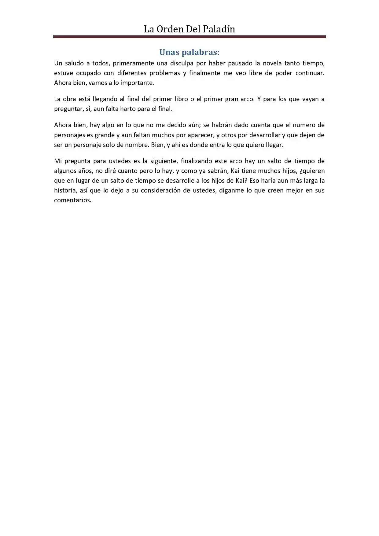 La Orden Del Paladin (Novela) - Capítulo 56 - Página 11 - LectorTMOo