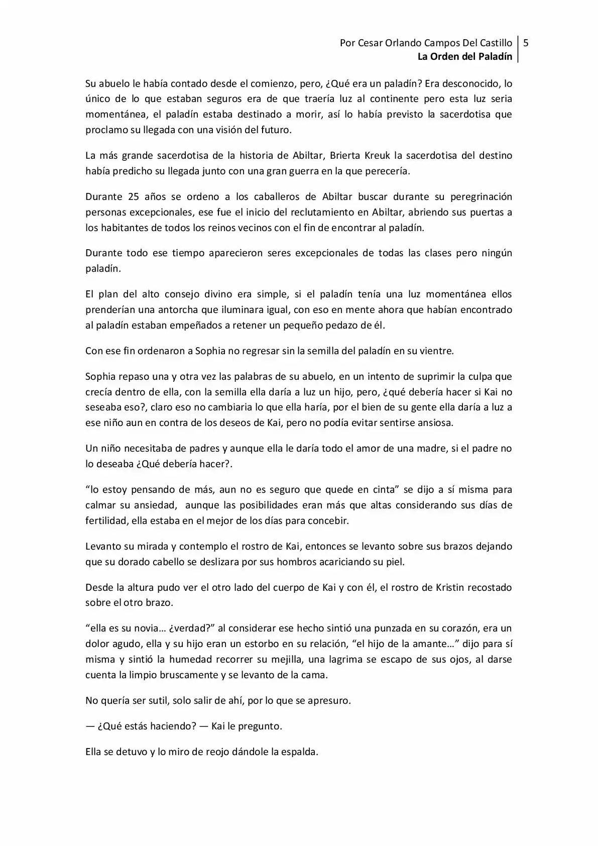 La Orden Del Paladin (Novela) - Capítulo 9 - Página 5 - LectorTMOo