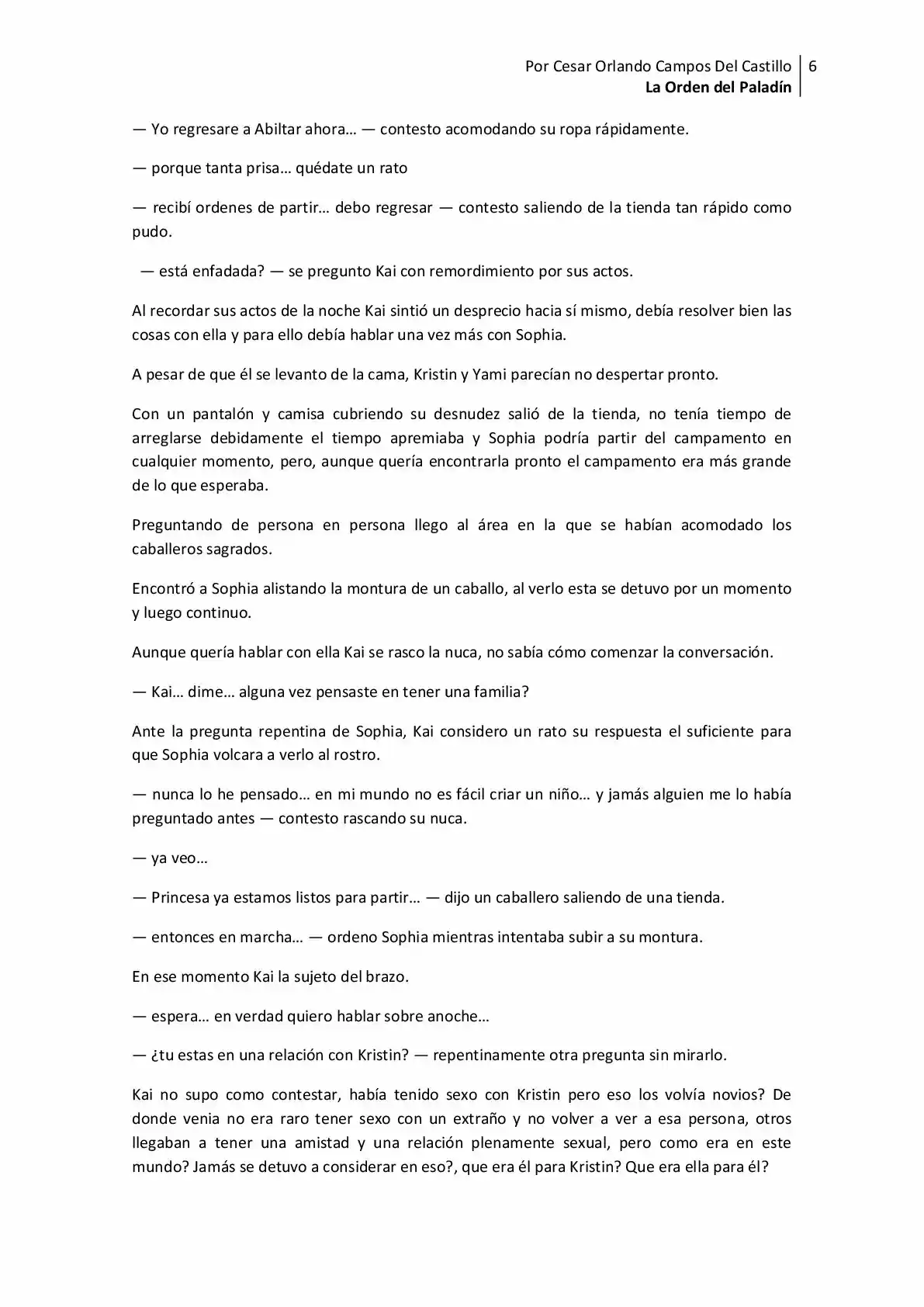 La Orden Del Paladin (Novela) - Capítulo 9 - Página 6 - LectorTMOo