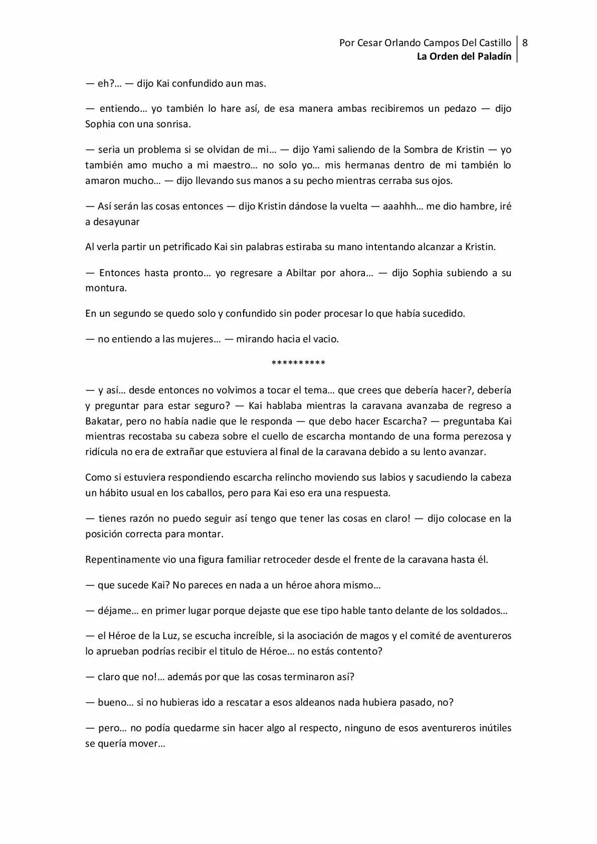 La Orden Del Paladin (Novela) - Capítulo 9 - Página 8 - LectorTMOo