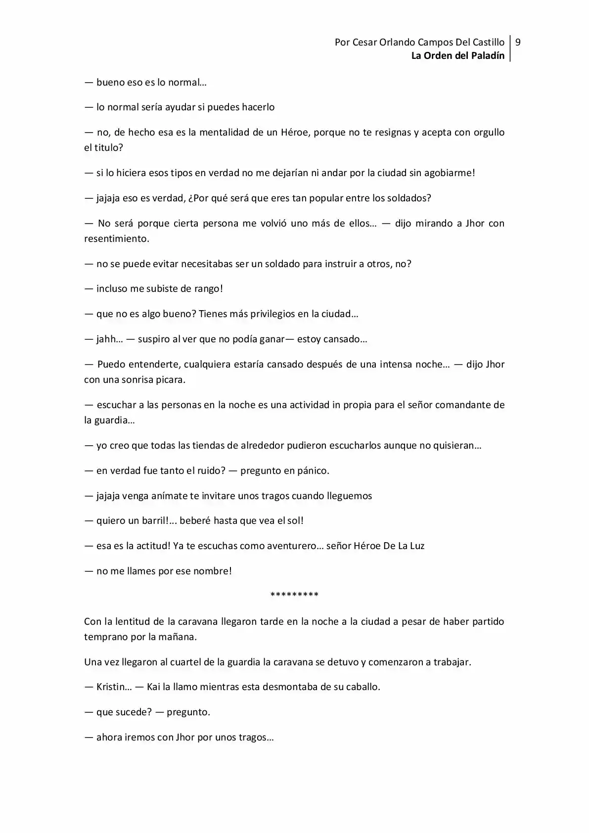 La Orden Del Paladin (Novela) - Capítulo 9 - Página 9 - LectorTMOo