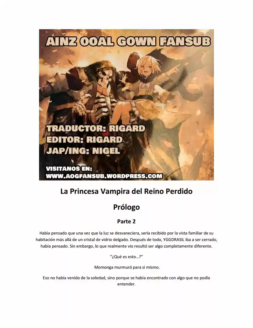 La Princesa Vampiro Del Reino Perdido (Novela) - Capítulo 2 - Página 1 - LectorTMOo