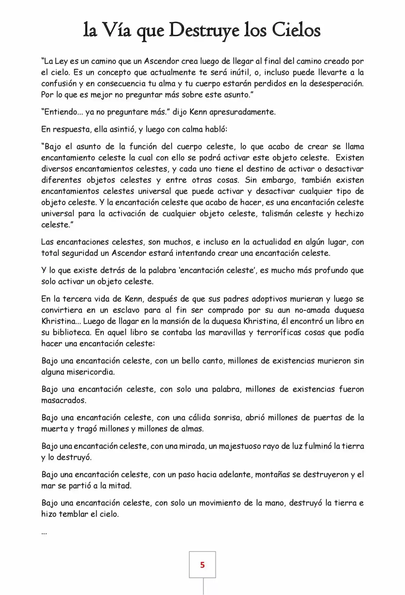 La Vía Que Destruye Los Cielos (Novela) - Capítulo 14 - Página 6 - LectorTMOo