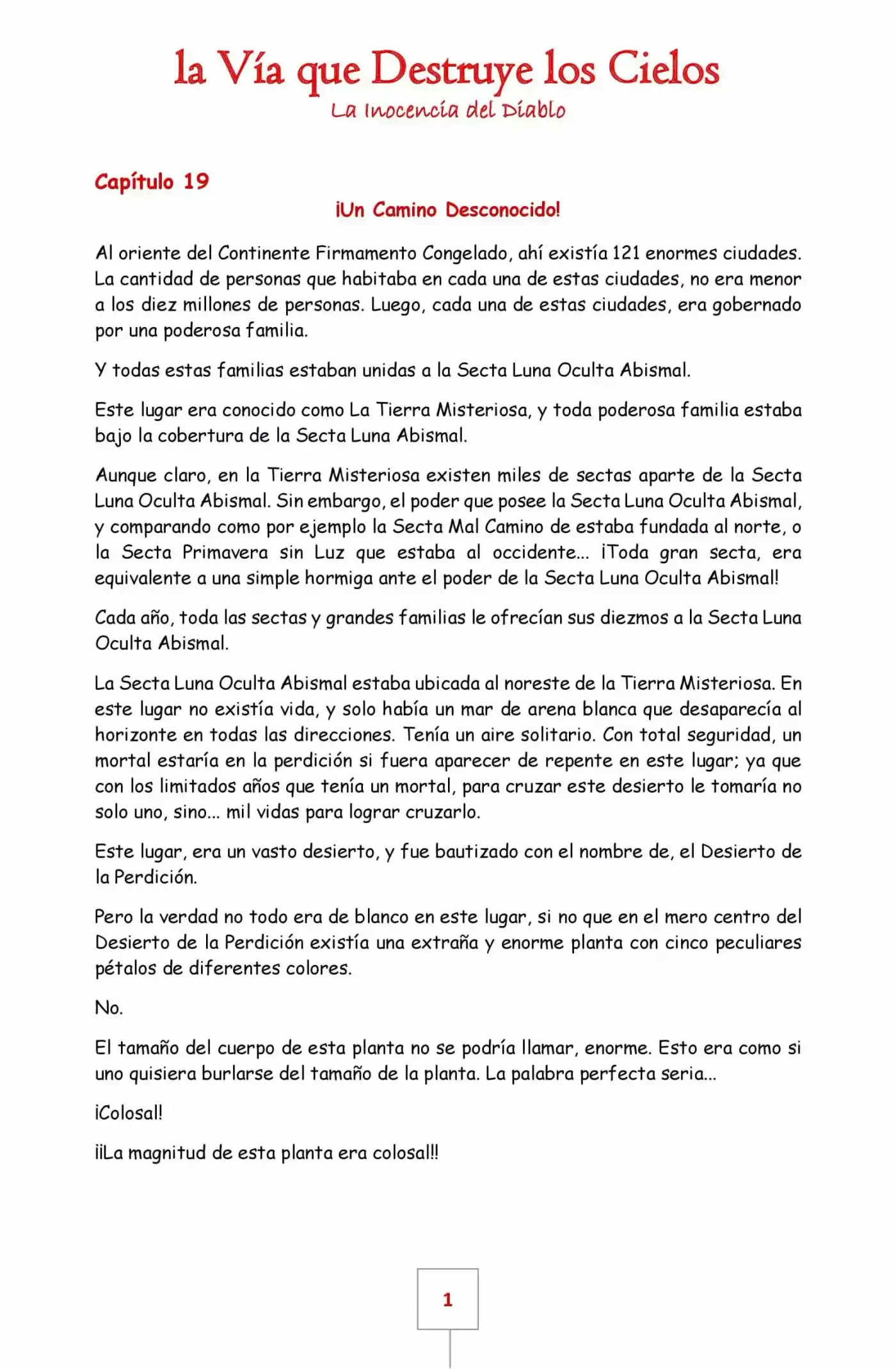 La Vía Que Destruye Los Cielos (Novela) - Capítulo 19 - Página 1 - LectorTMOo