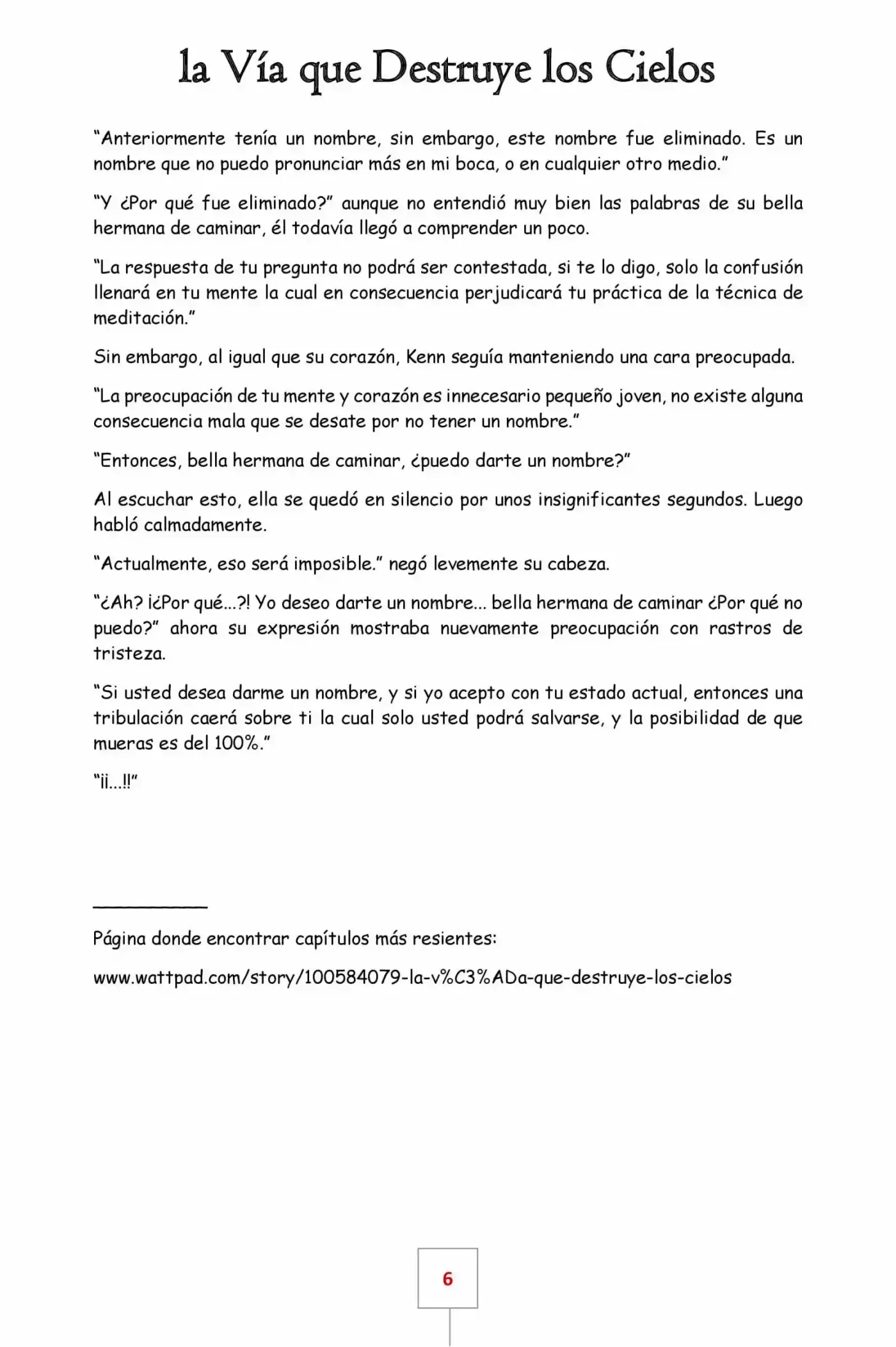 La Vía Que Destruye Los Cielos (Novela) - Capítulo 6 - Página 6 - LectorTMOo