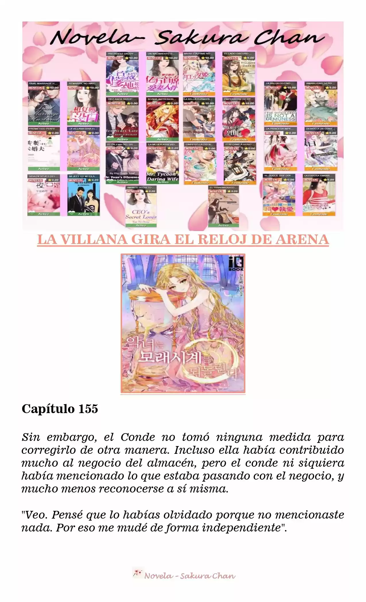 La Villana Gira El Reloj De Arena (Novela) - Capítulo 155 - Página 1 - LectorTMOo