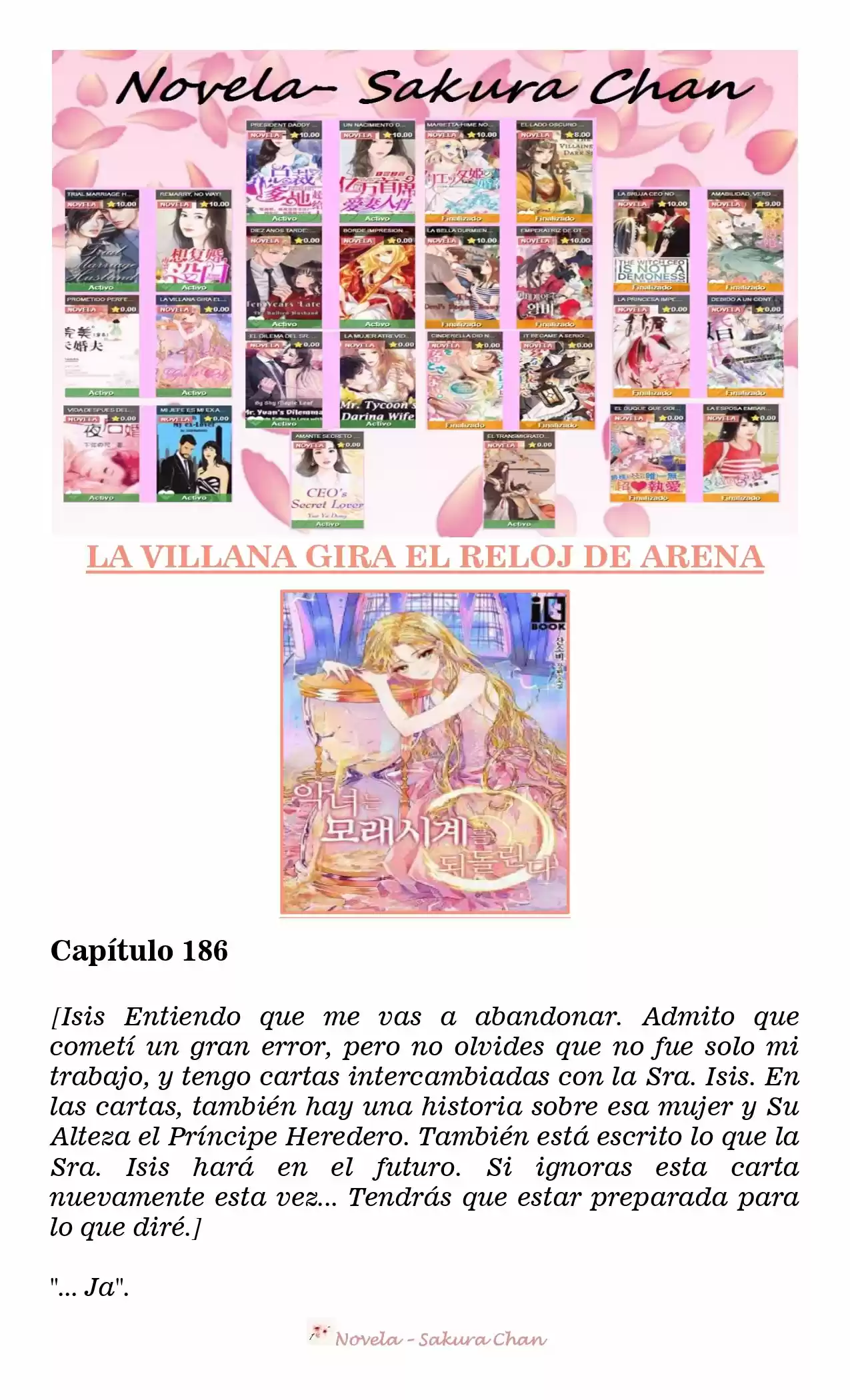 La Villana Gira El Reloj De Arena (Novela) - Capítulo 186 - Página 1 - LectorTMOo