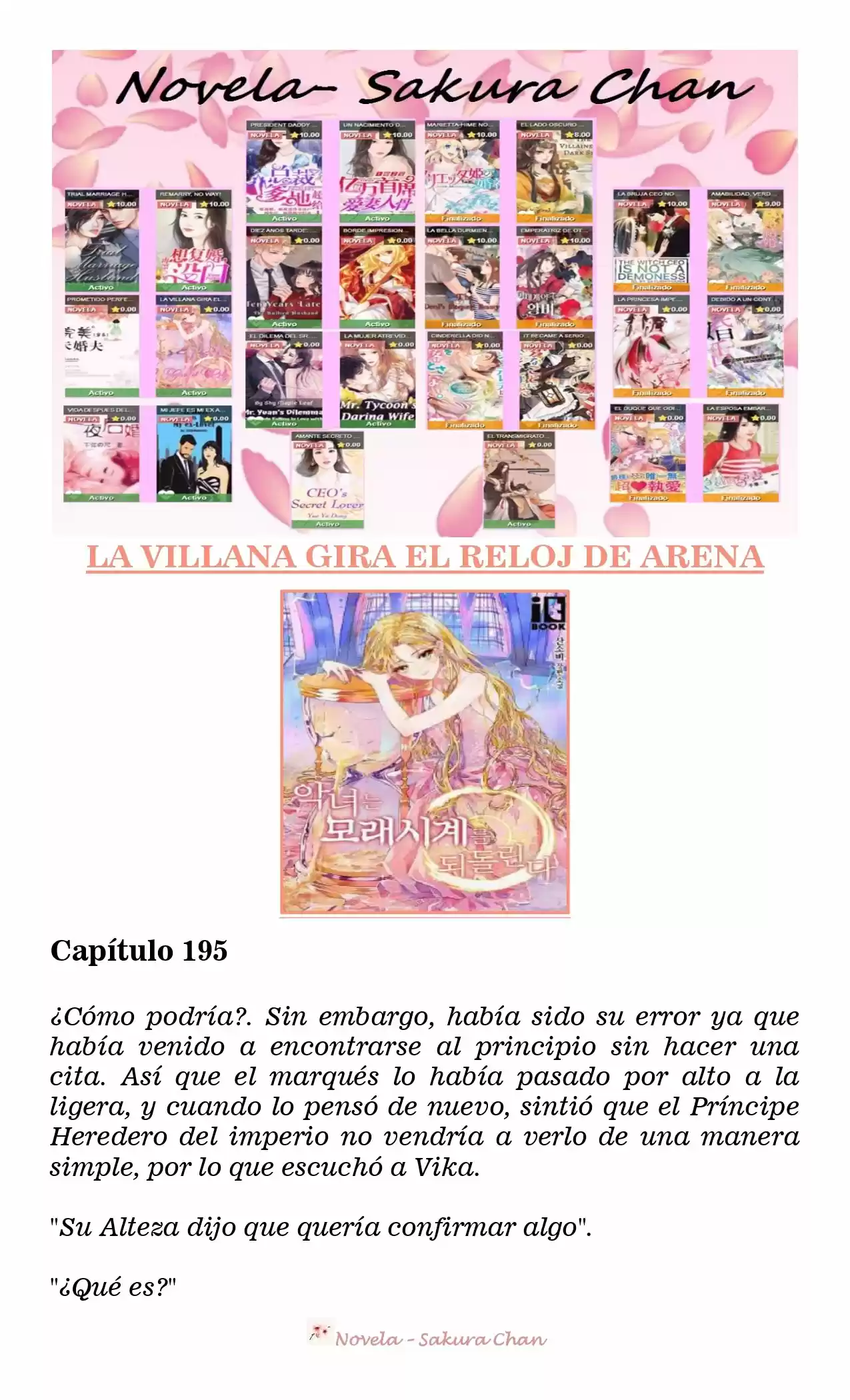 La Villana Gira El Reloj De Arena (Novela) - Capítulo 195 - Página 1 - LectorTMOo