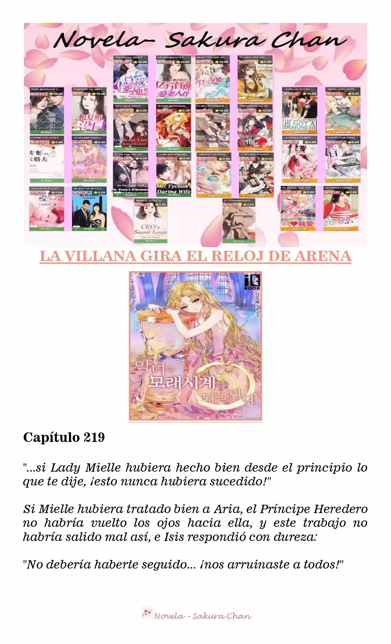 La Villana Gira El Reloj De Arena (Novela) - Capítulo 219 - Página 1 - LectorTMOo