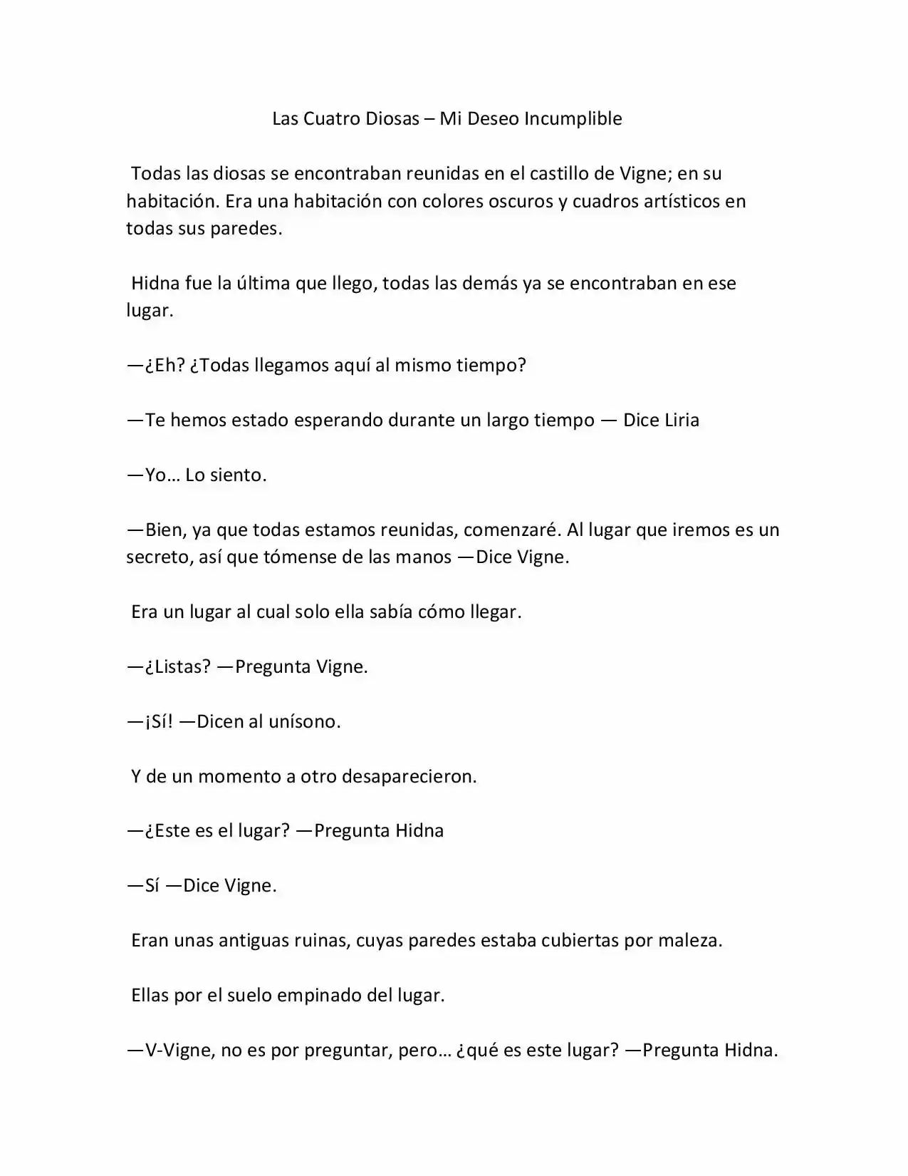 Las Cuatro Diosas (Novela) - Capítulo 6 - Página 1 - LectorTMOo