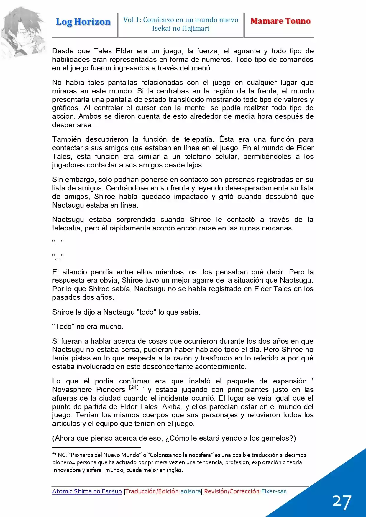 Log Horizon (Novela) - Capítulo 1 - Página 14 - LectorTMOo