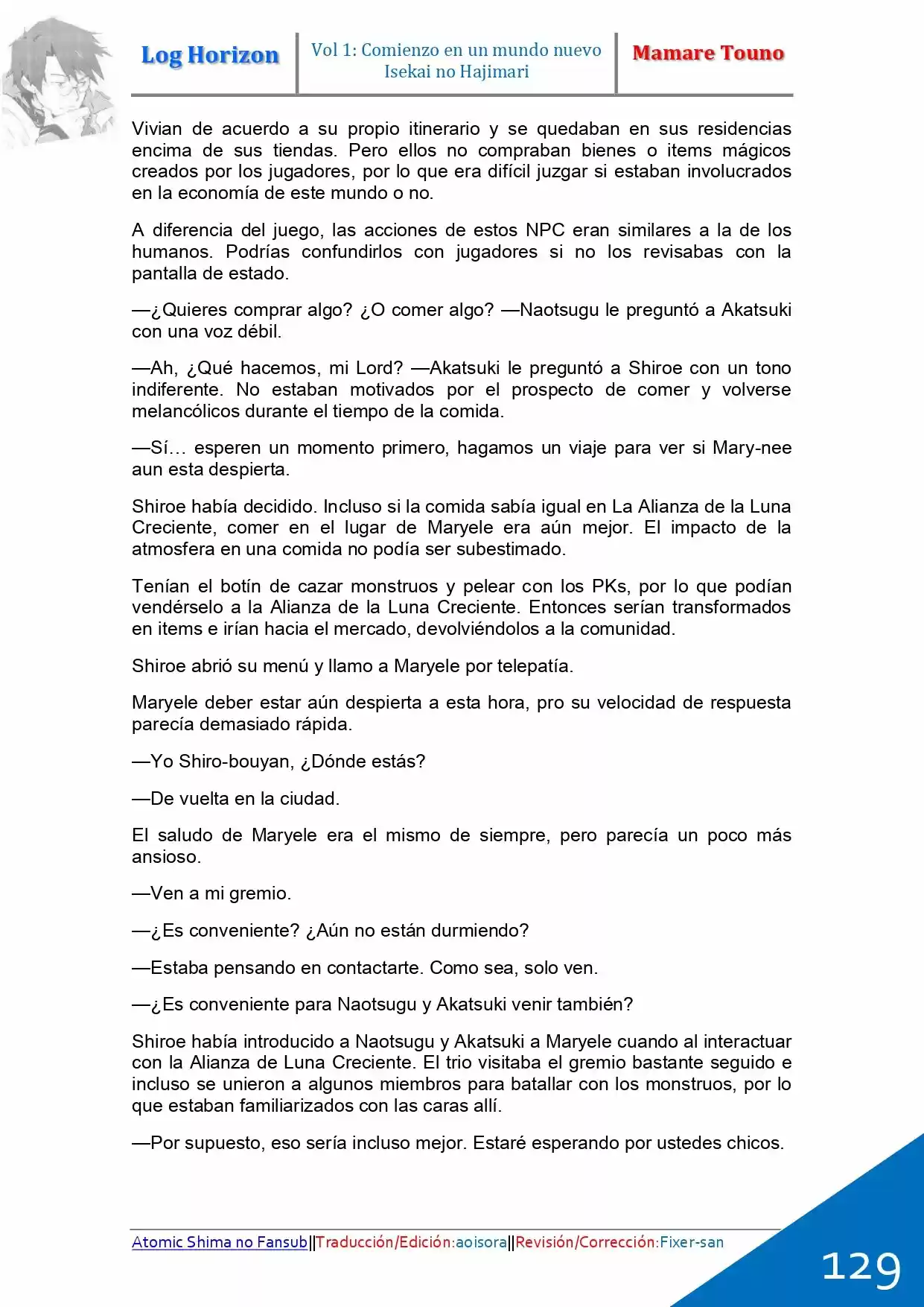 Log Horizon (Novela) - Capítulo 3 - Página 38 - LectorTMOo