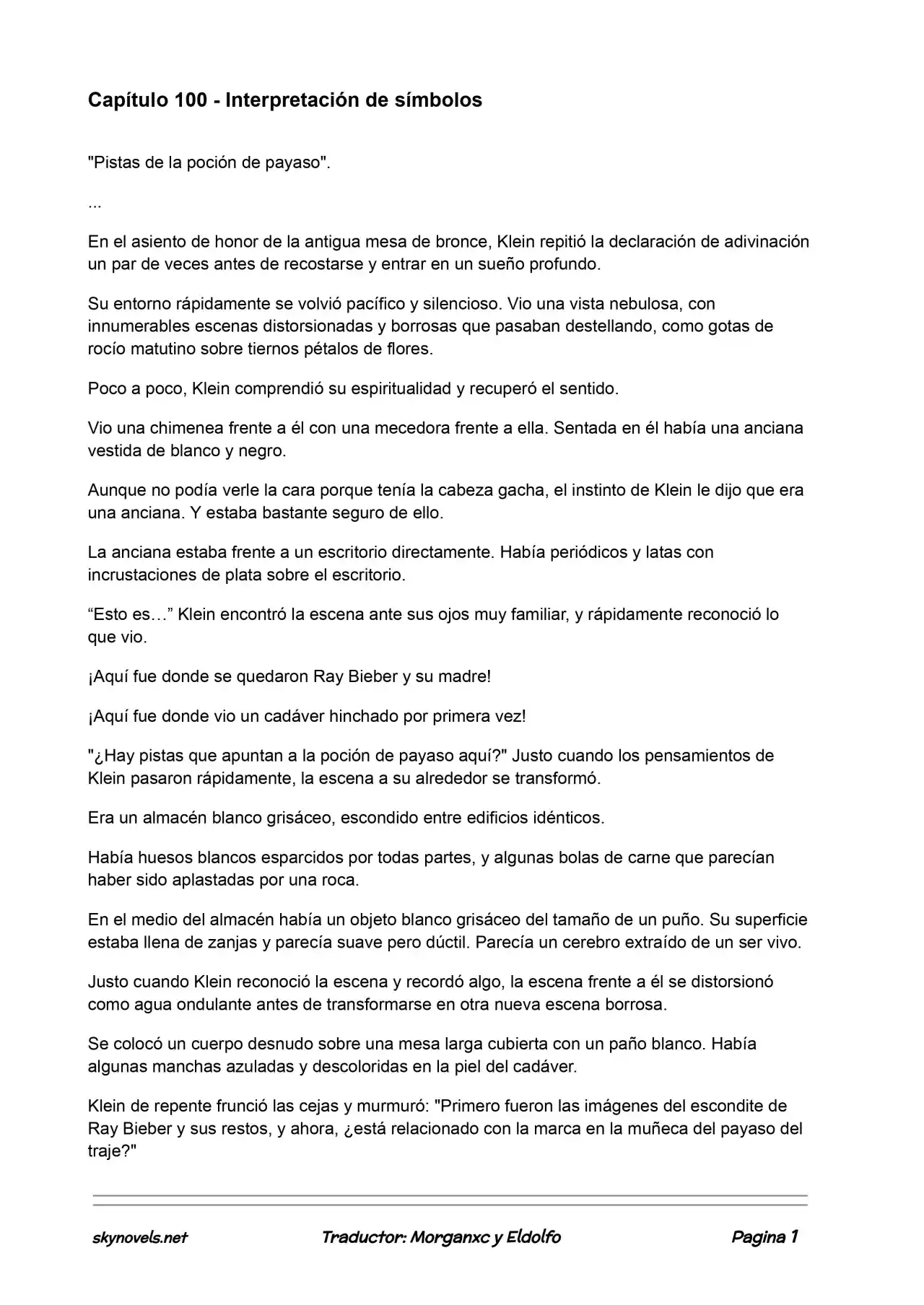 Lord Of The Mysteries (Novela) - Capítulo 100 - Página 1 - LectorTMOo