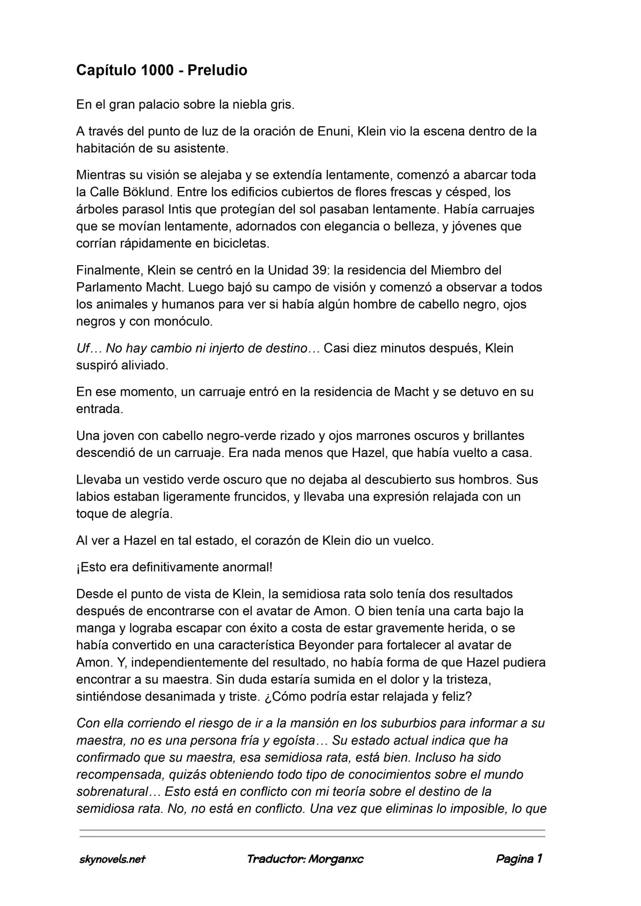 Lord Of The Mysteries (Novela) - Capítulo 1000 - Página 1 - LectorTMOo
