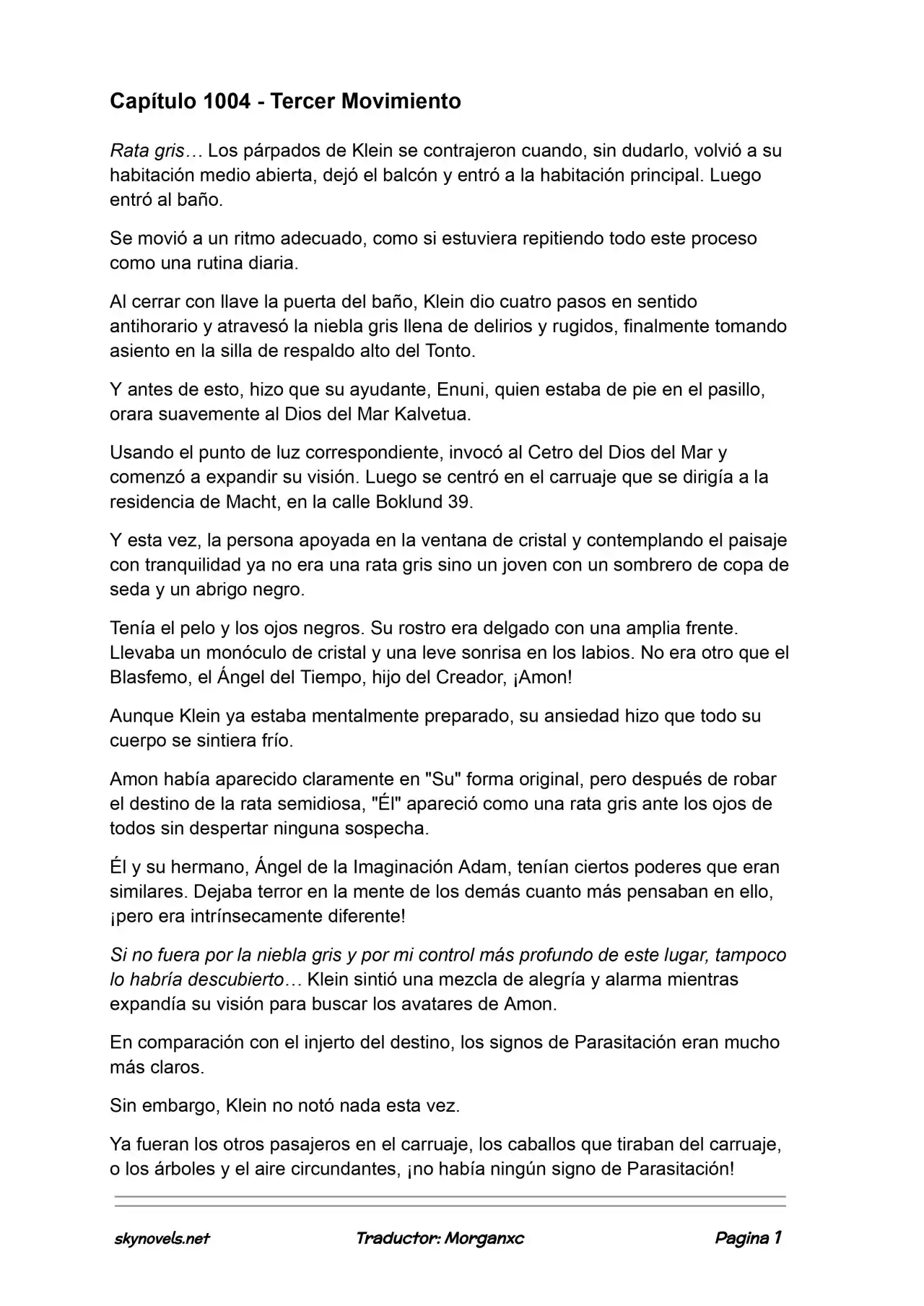 Lord Of The Mysteries (Novela) - Capítulo 1004 - Página 1 - LectorTMOo