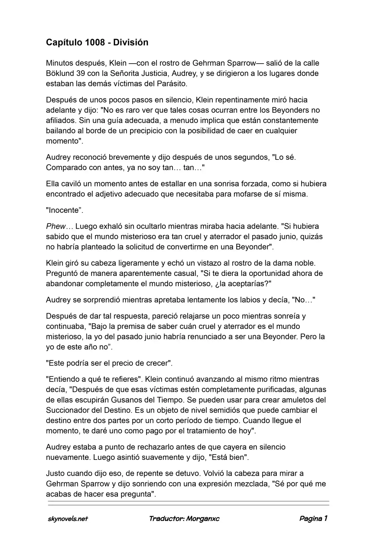 Lord Of The Mysteries (Novela) - Capítulo 1008 - Página 1 - LectorTMOo