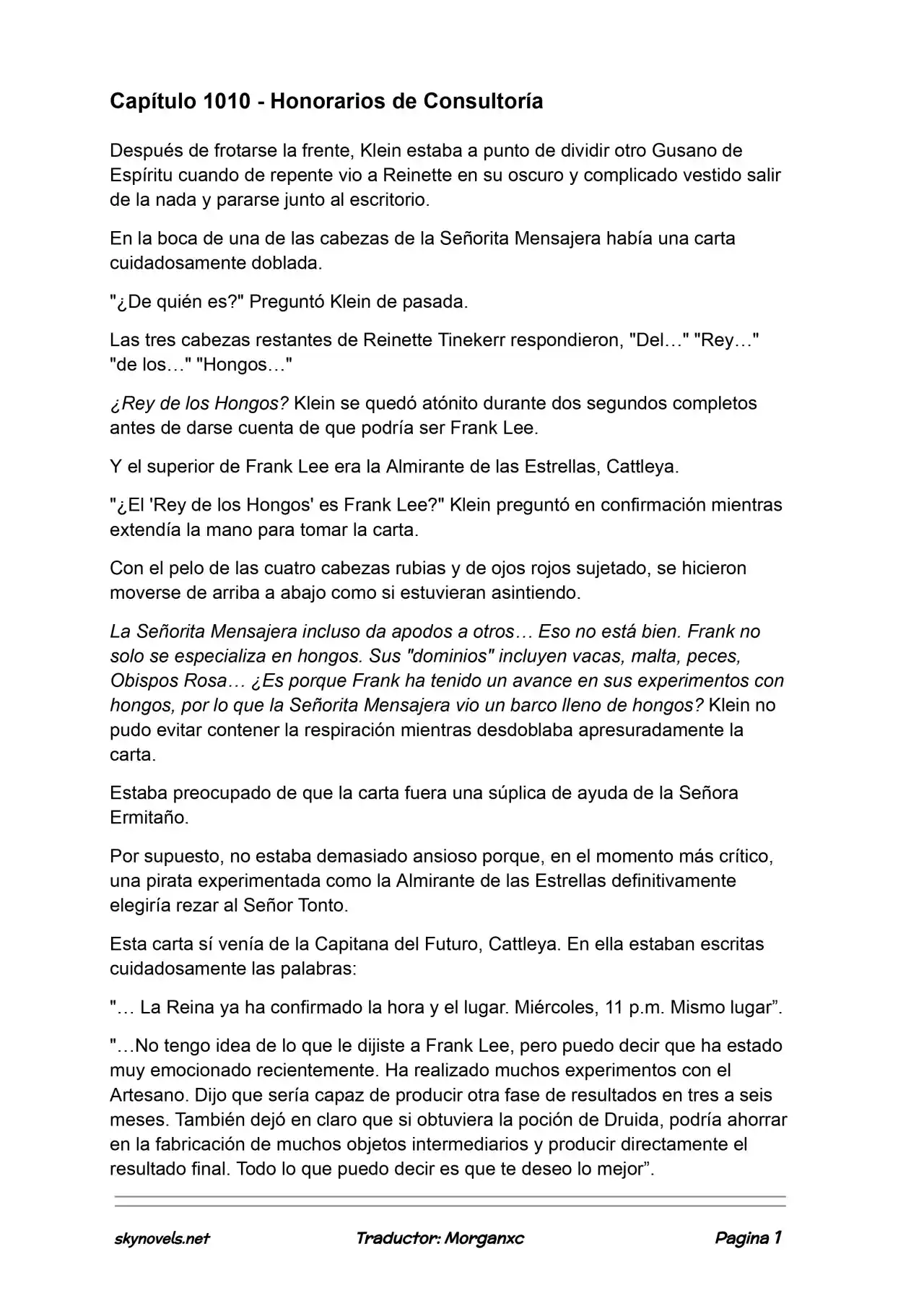Lord Of The Mysteries (Novela) - Capítulo 1010 - Página 1 - LectorTMOo
