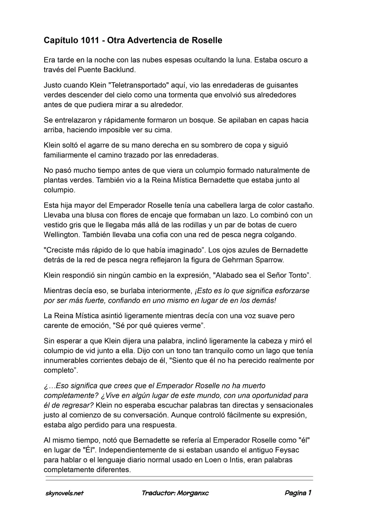 Lord Of The Mysteries (Novela) - Capítulo 1011 - Página 1 - LectorTMOo