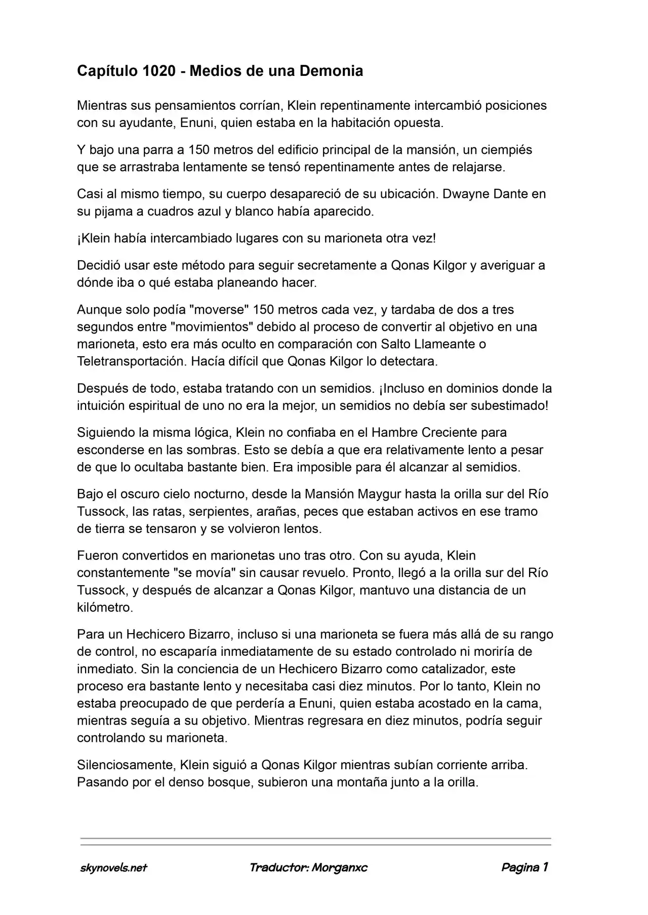 Lord Of The Mysteries (Novela) - Capítulo 1020 - Página 1 - LectorTMOo