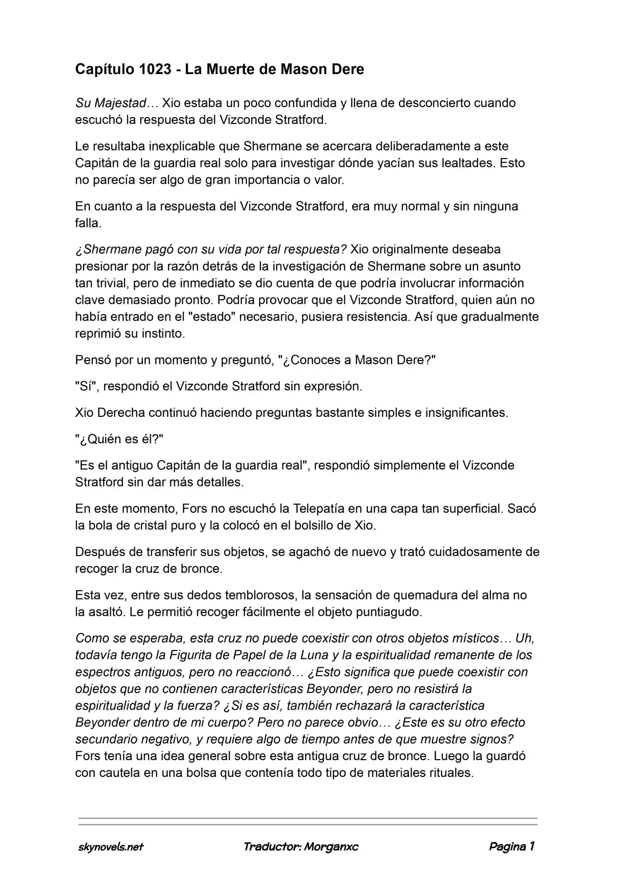 Lord Of The Mysteries (Novela) - Capítulo 1023 - Página 1 - LectorTMOo