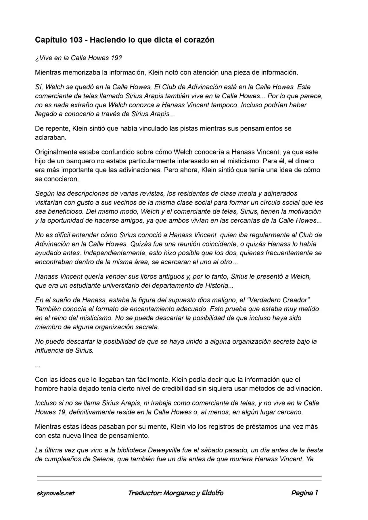 Lord Of The Mysteries (Novela) - Capítulo 103 - Página 1 - LectorTMOo