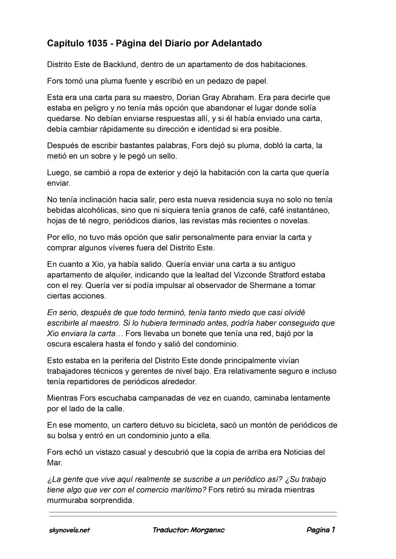 Lord Of The Mysteries (Novela) - Capítulo 1035 - Página 1 - LectorTMOo