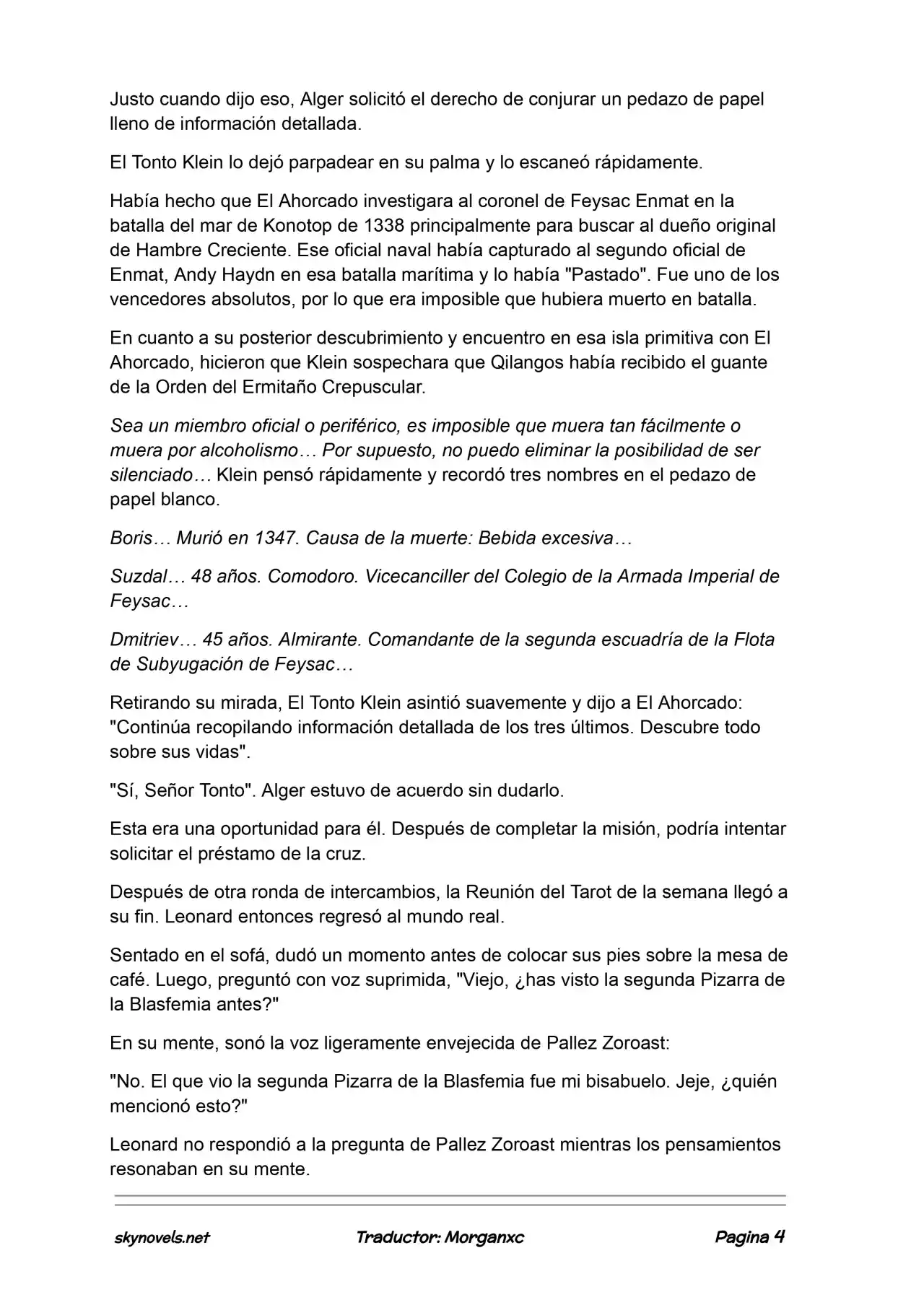 Lord Of The Mysteries (Novela) - Capítulo 1038 - Página 4 - LectorTMOo