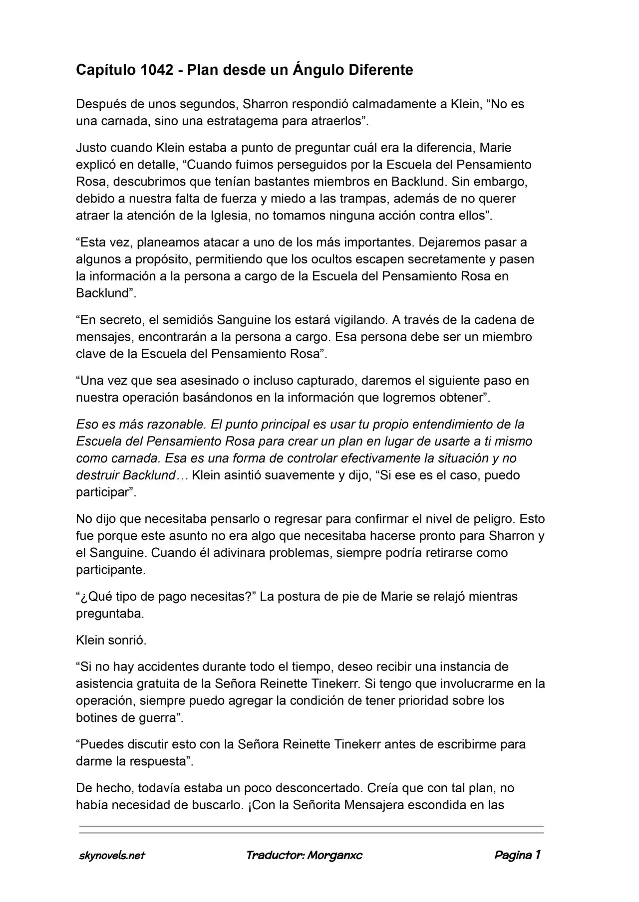 Lord Of The Mysteries (Novela) - Capítulo 1042 - Página 1 - LectorTMOo