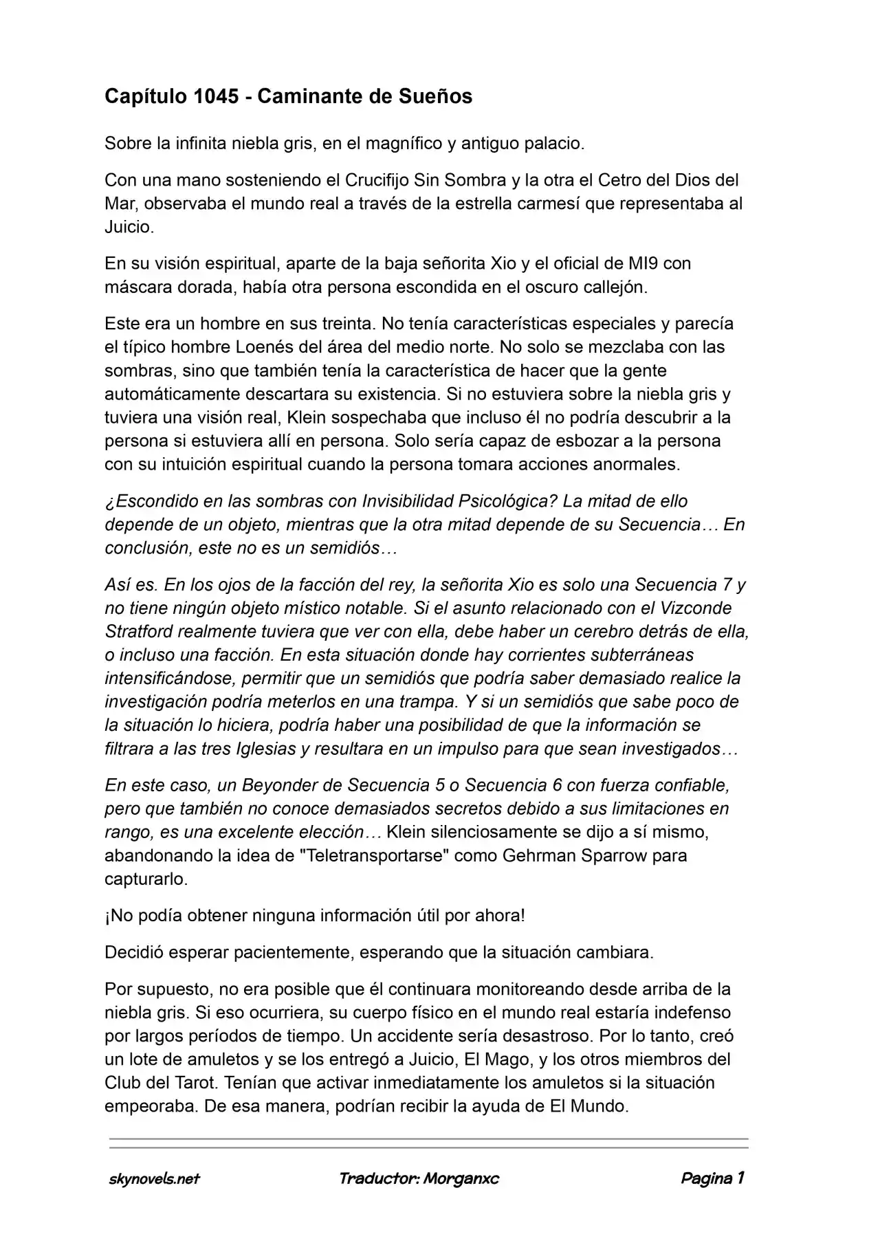 Lord Of The Mysteries (Novela) - Capítulo 1045 - Página 1 - LectorTMOo