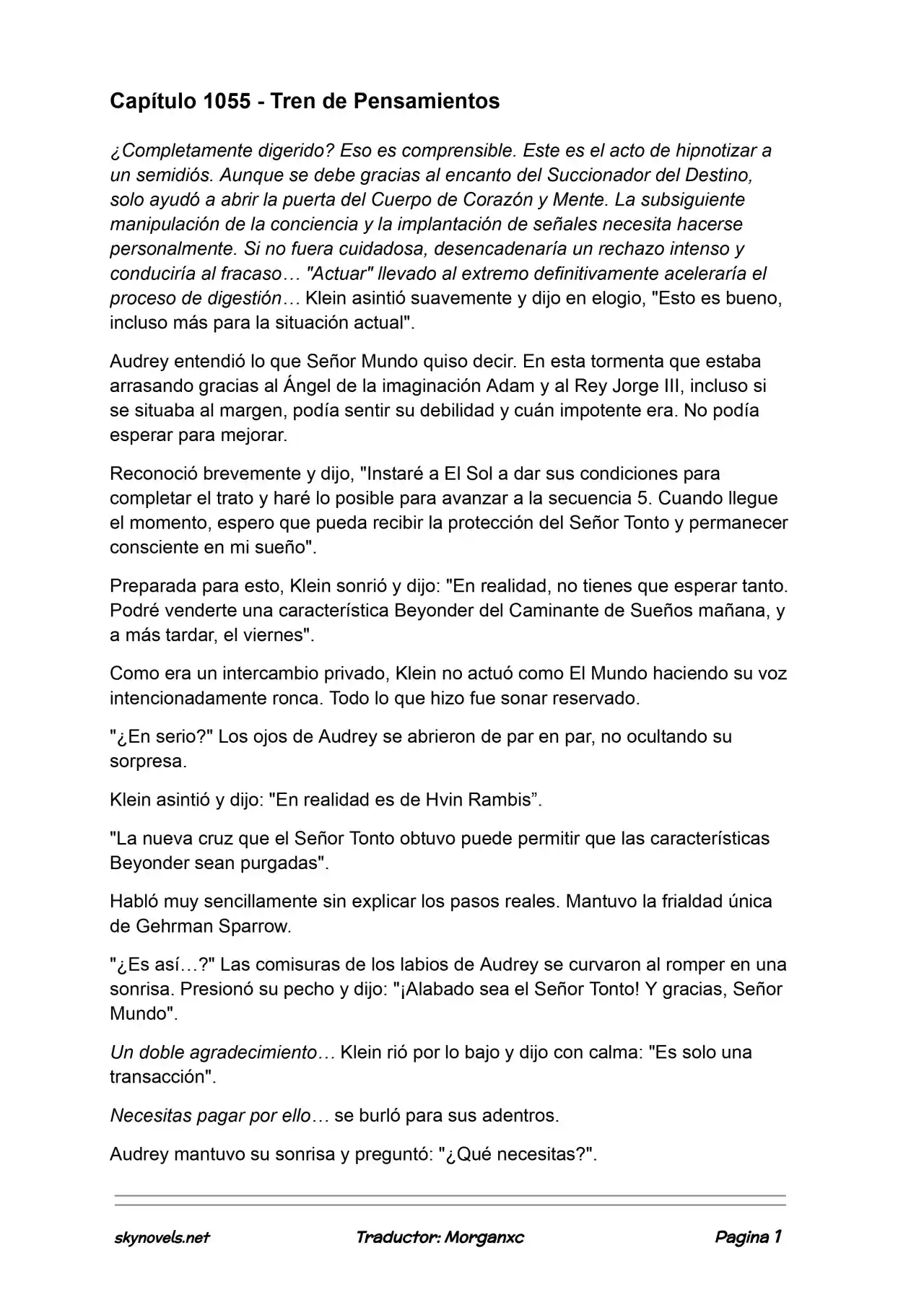 Lord Of The Mysteries (Novela) - Capítulo 1055 - Página 1 - LectorTMOo