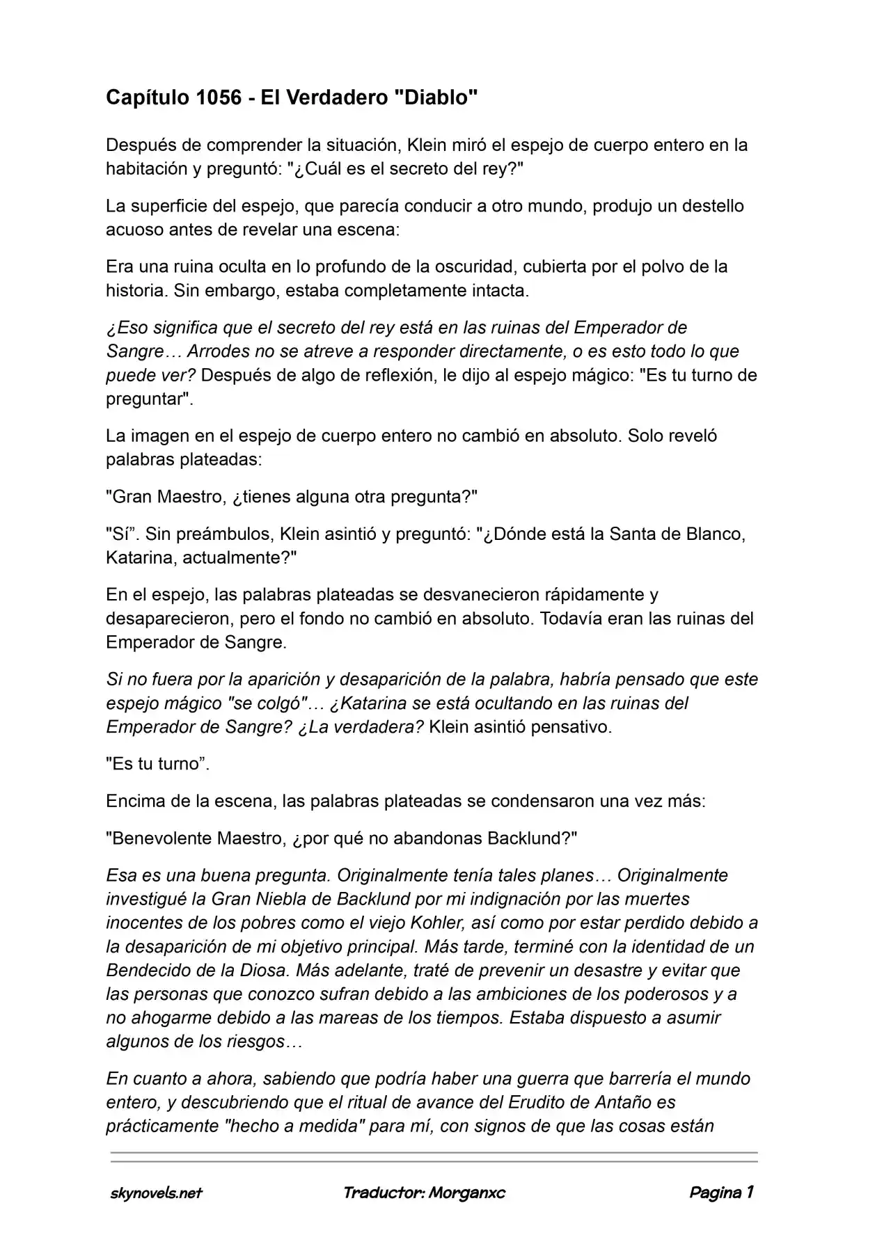 Lord Of The Mysteries (Novela) - Capítulo 1056 - Página 1 - LectorTMOo