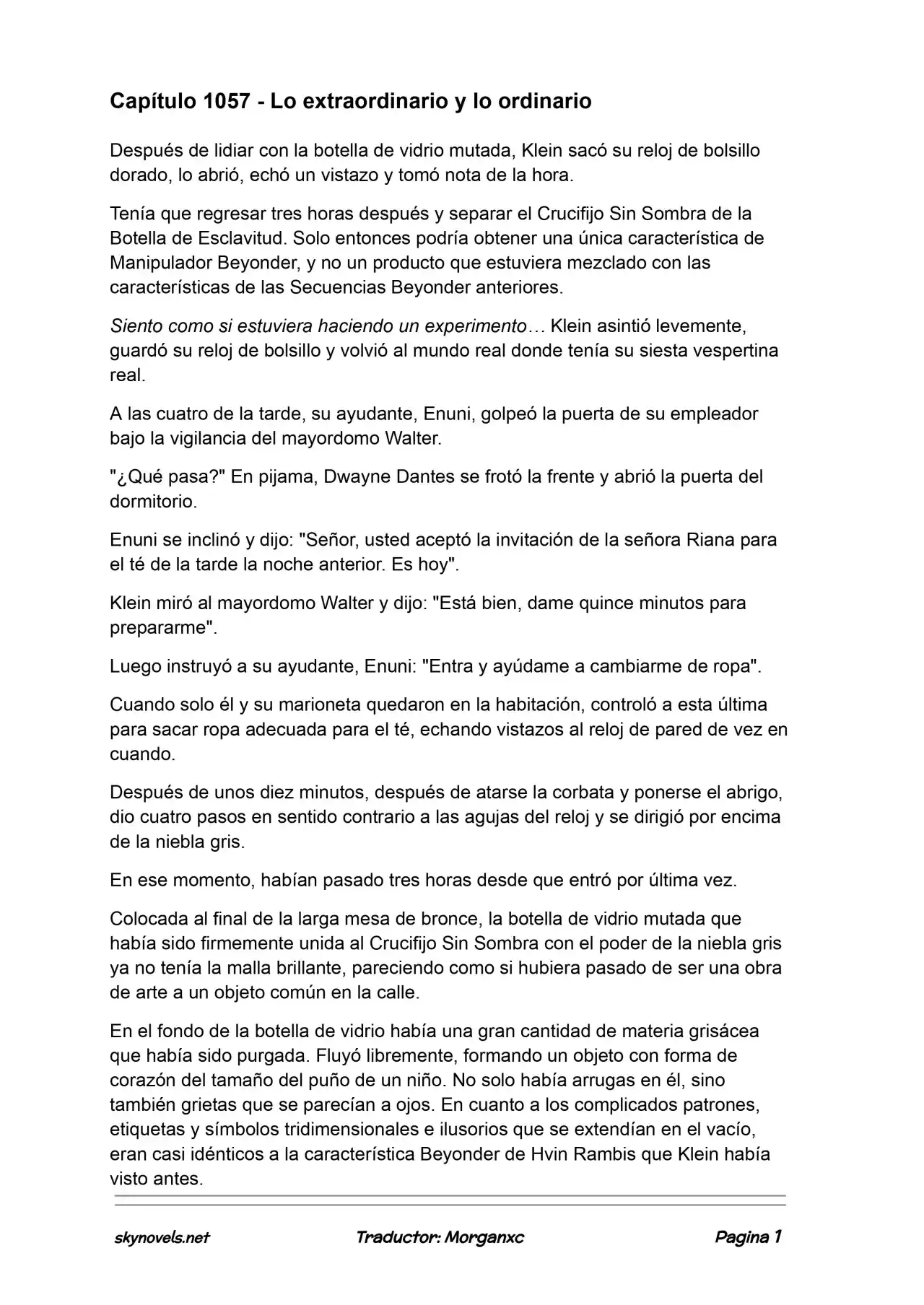 Lord Of The Mysteries (Novela) - Capítulo 1057 - Página 1 - LectorTMOo