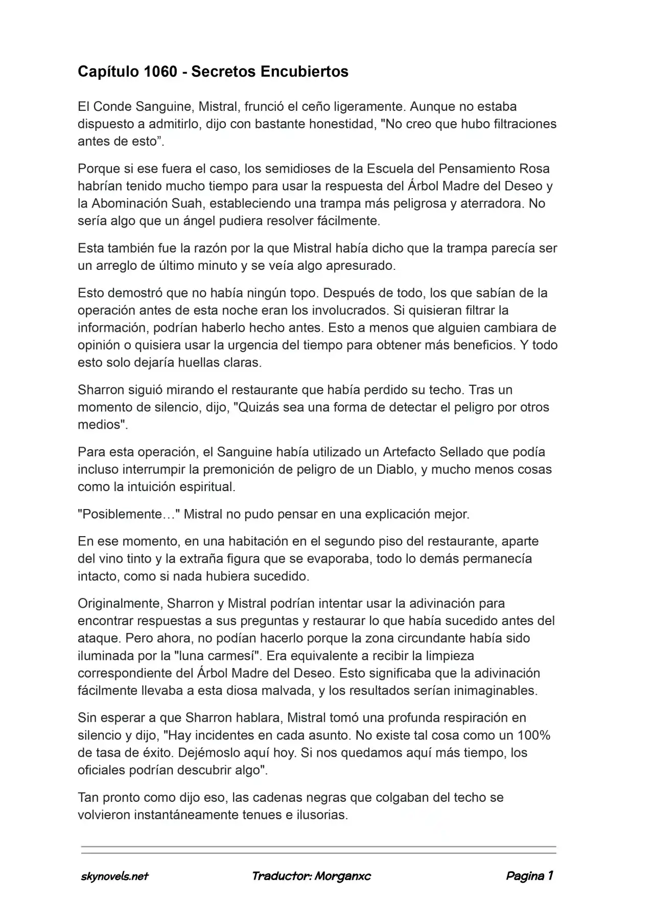 Lord Of The Mysteries (Novela) - Capítulo 1060 - Página 1 - LectorTMOo