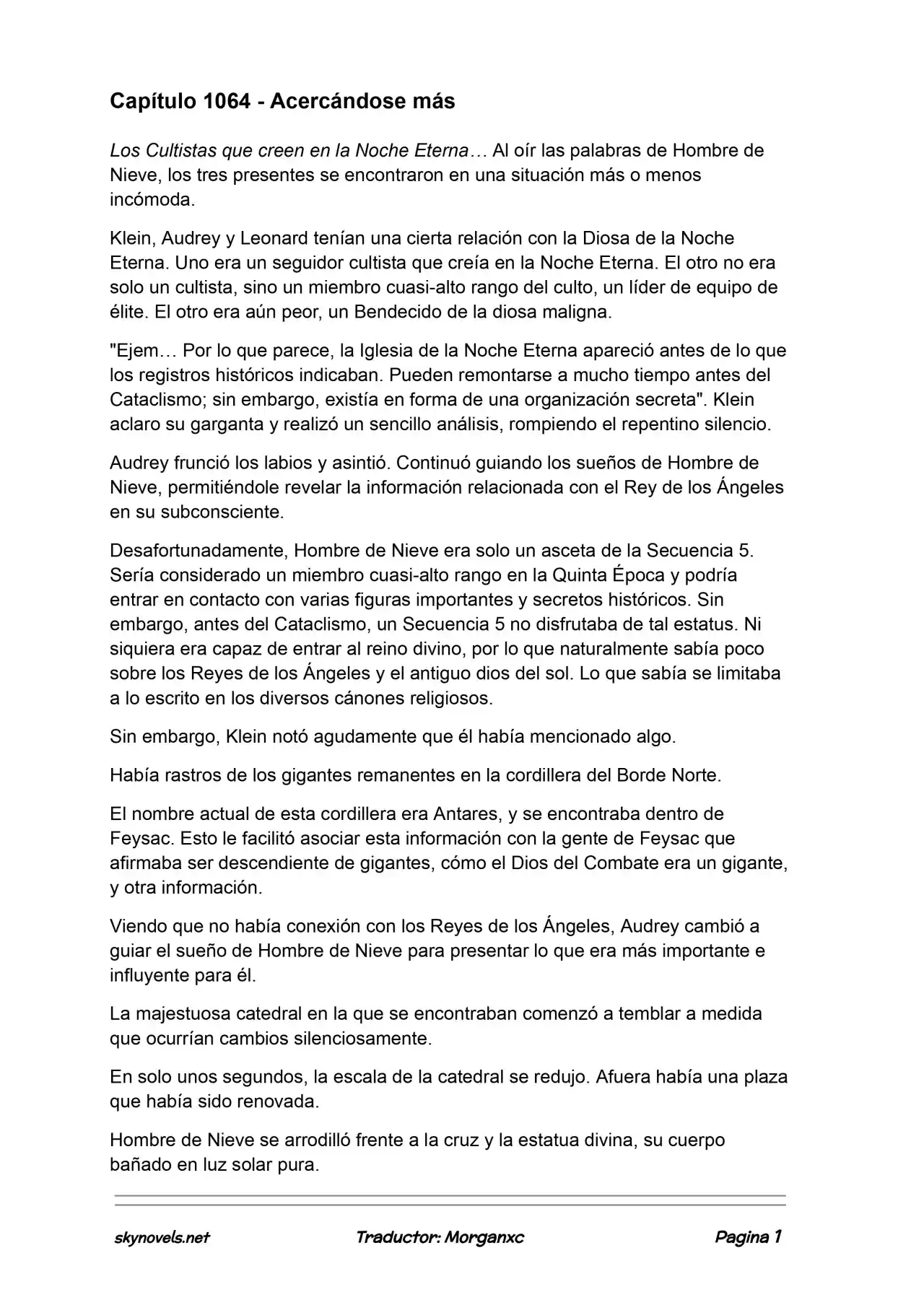 Lord Of The Mysteries (Novela) - Capítulo 1064 - Página 1 - LectorTMOo