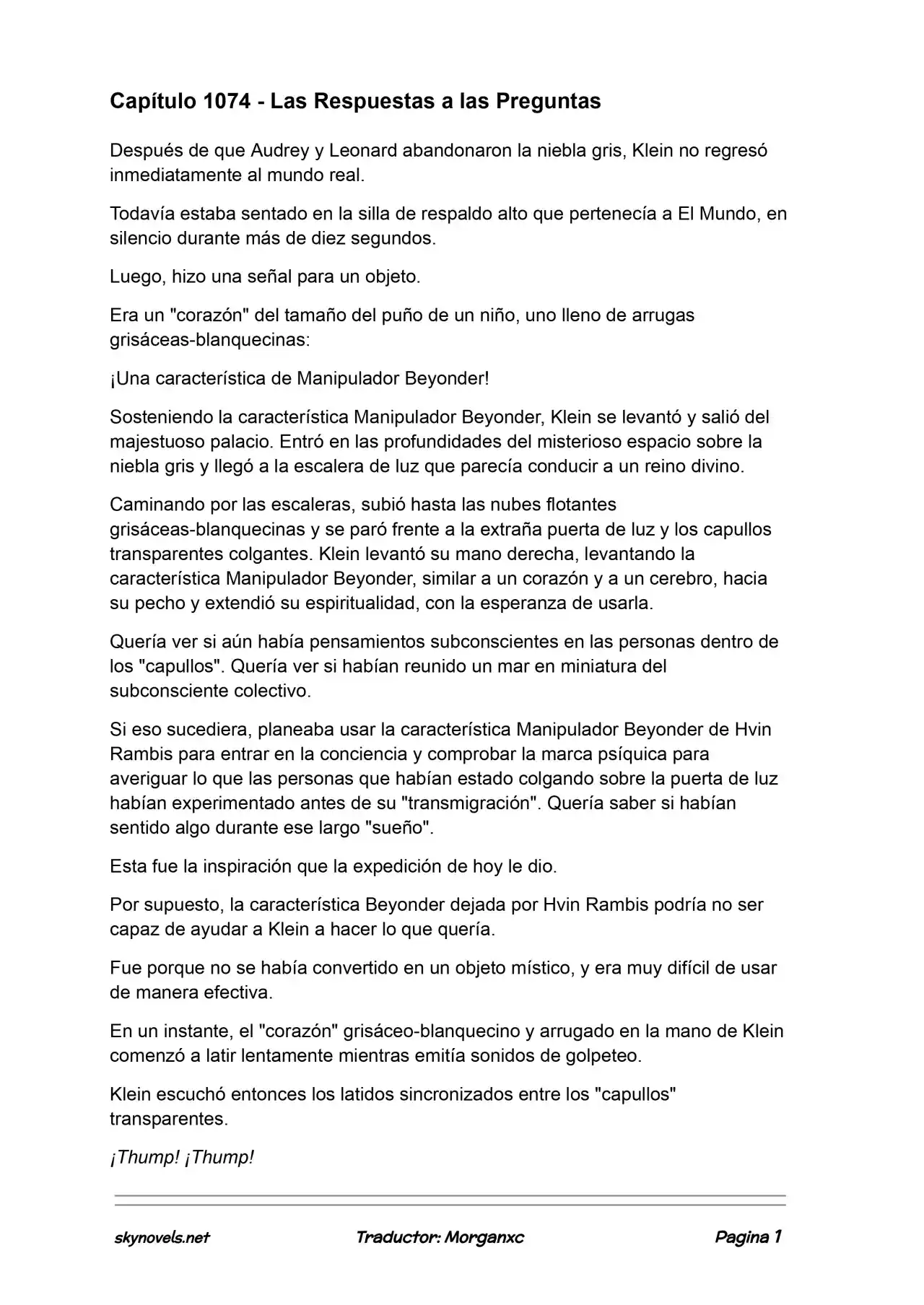 Lord Of The Mysteries (Novela) - Capítulo 1074 - Página 1 - LectorTMOo