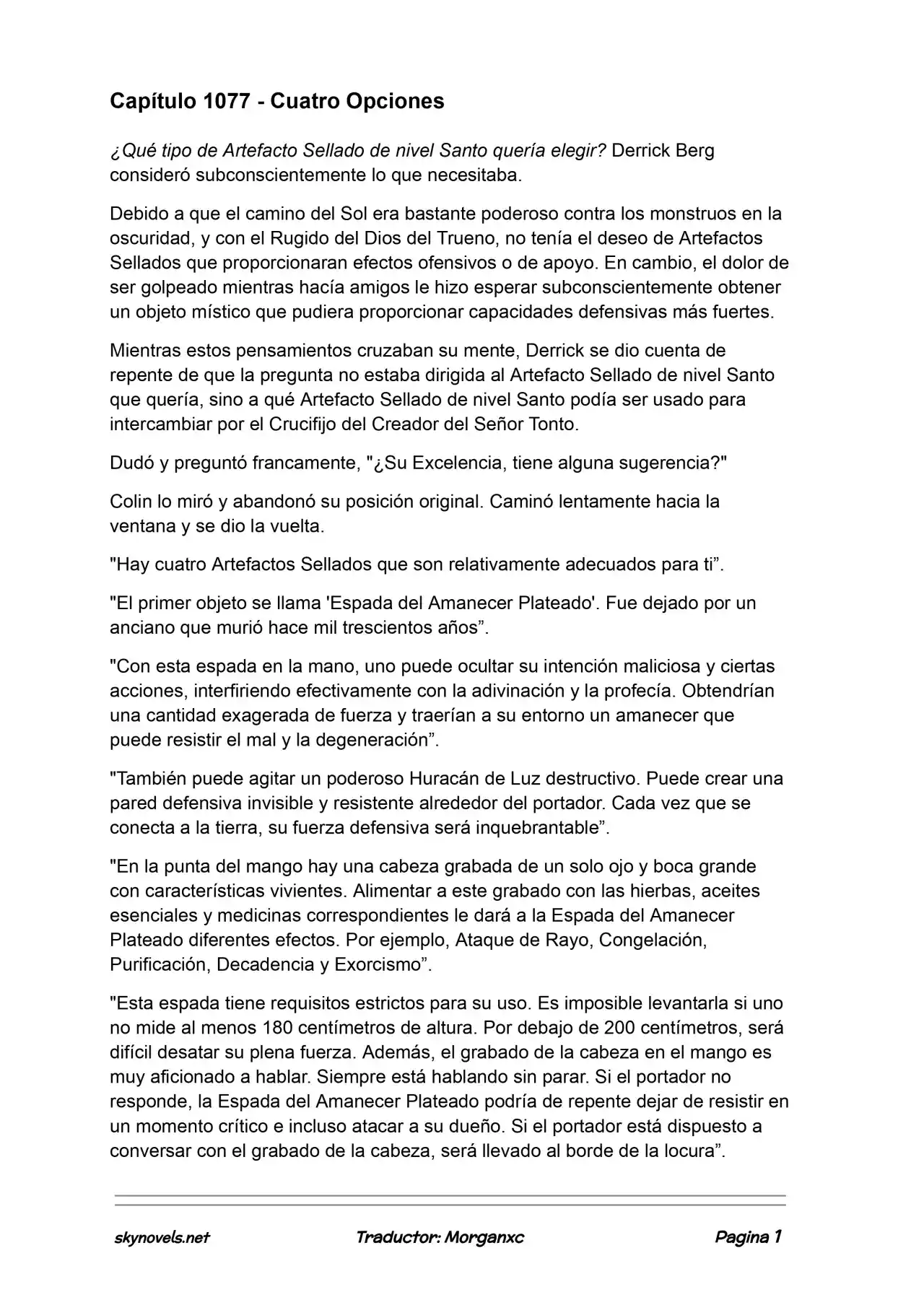 Lord Of The Mysteries (Novela) - Capítulo 1077 - Página 1 - LectorTMOo