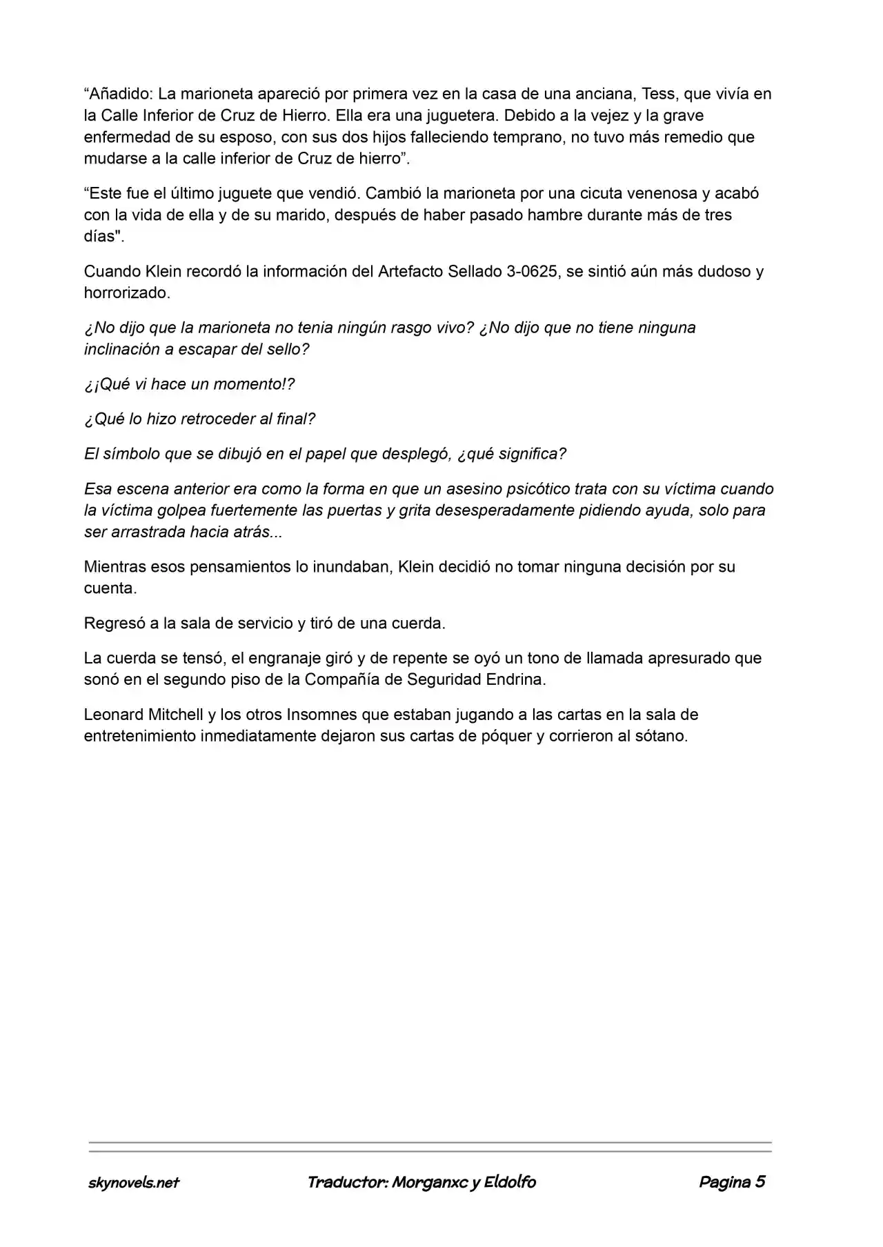 Lord Of The Mysteries (Novela) - Capítulo 108 - Página 5 - LectorTMOo